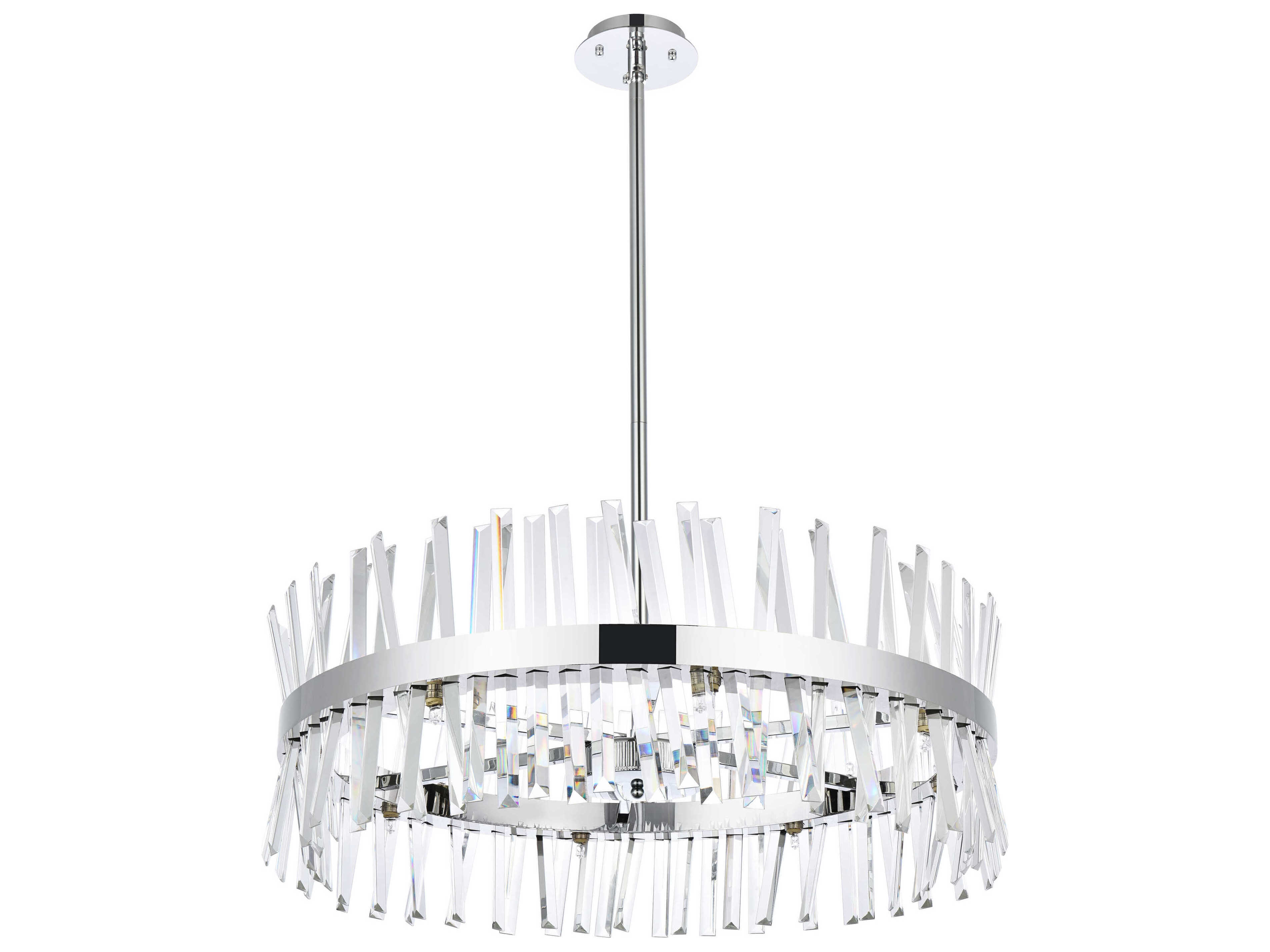 Elegant Lighting Serephina 16-Light6-Light Chrome Crystal Linear Pendant