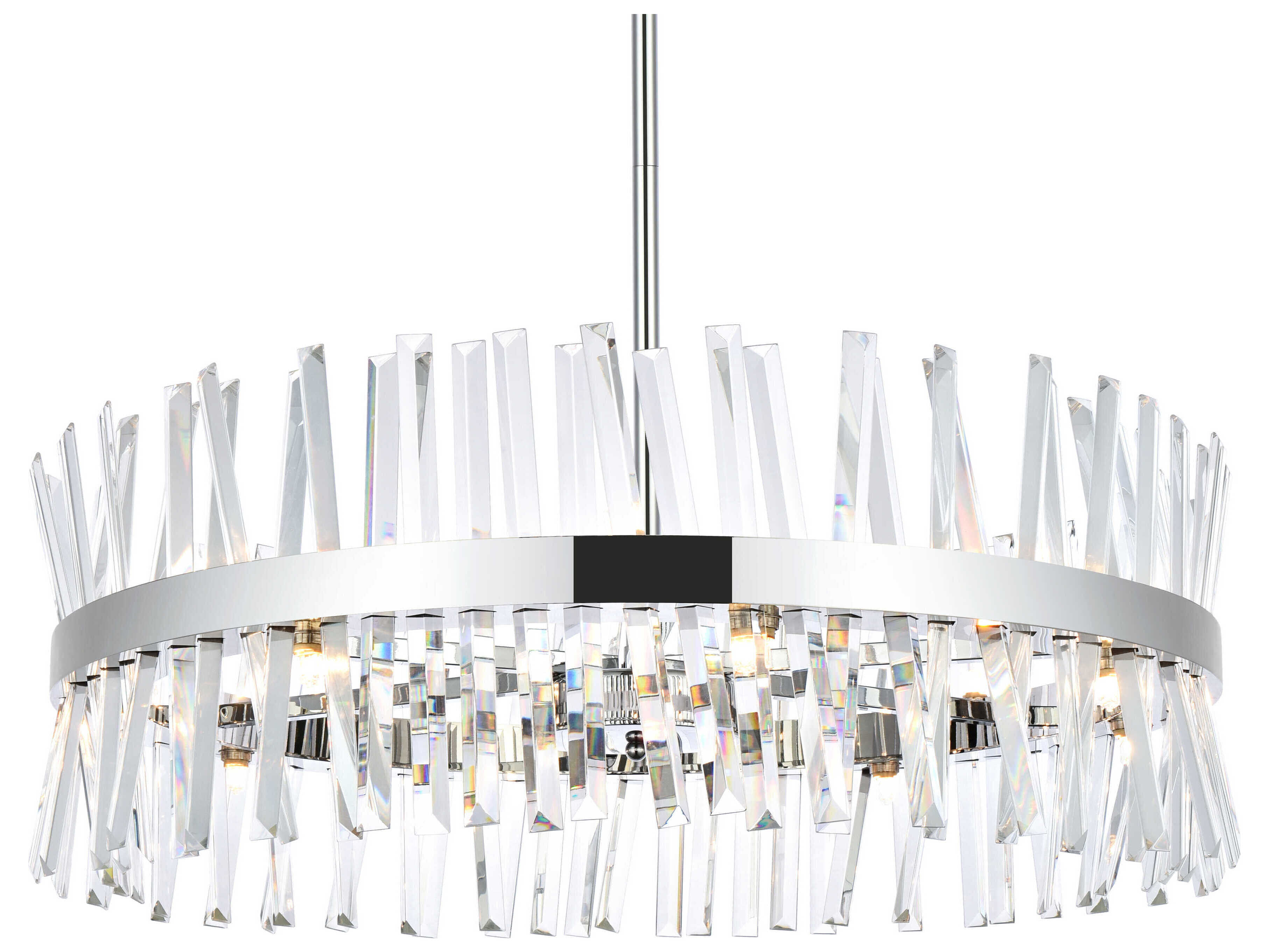 Elegant Lighting Serephina 16-Light6-Light Chrome Crystal Linear Pendant