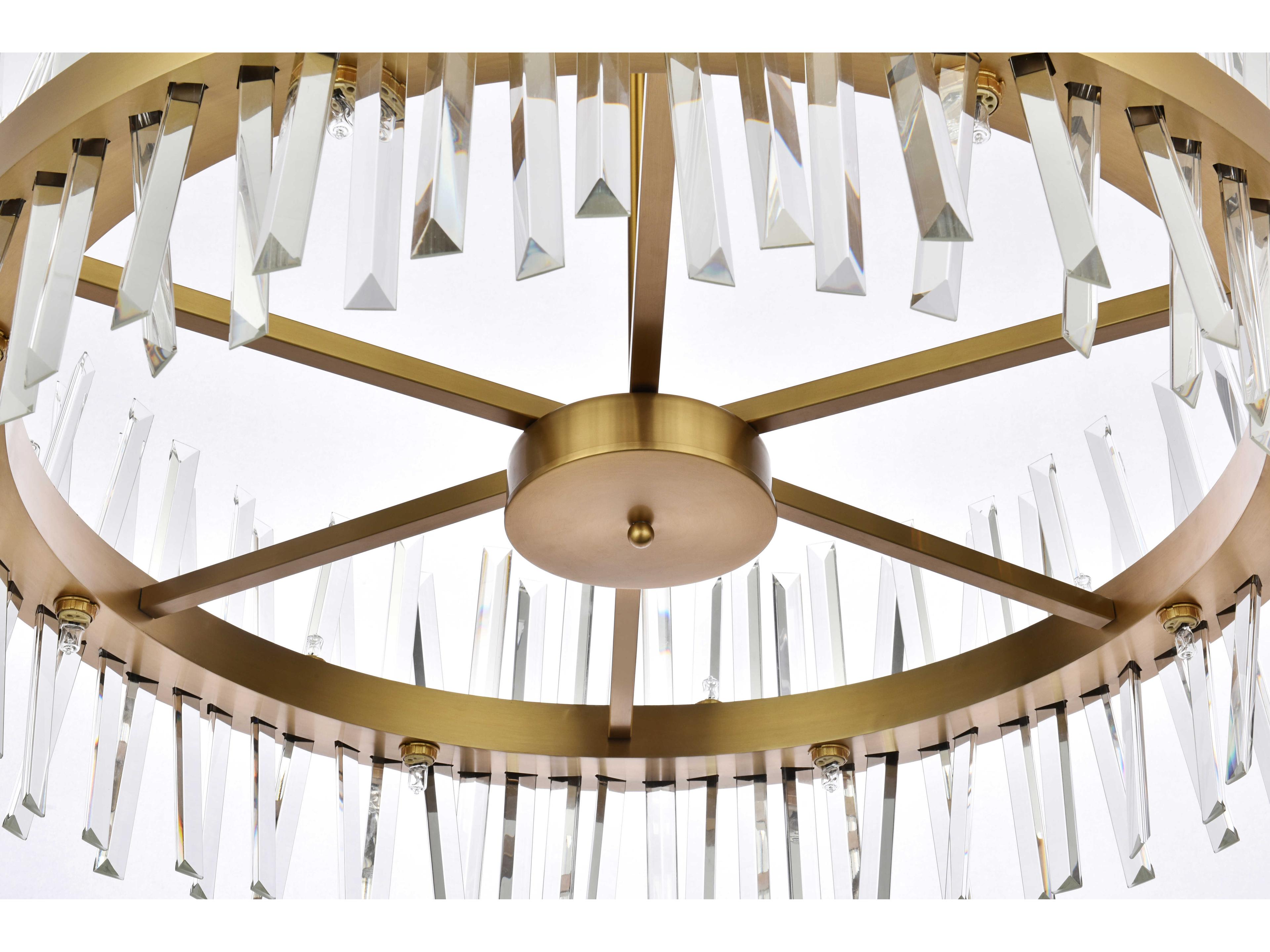 Elegant Lighting Serephina 16-Light6-Light Satin Gold Crystal Linear Pendant