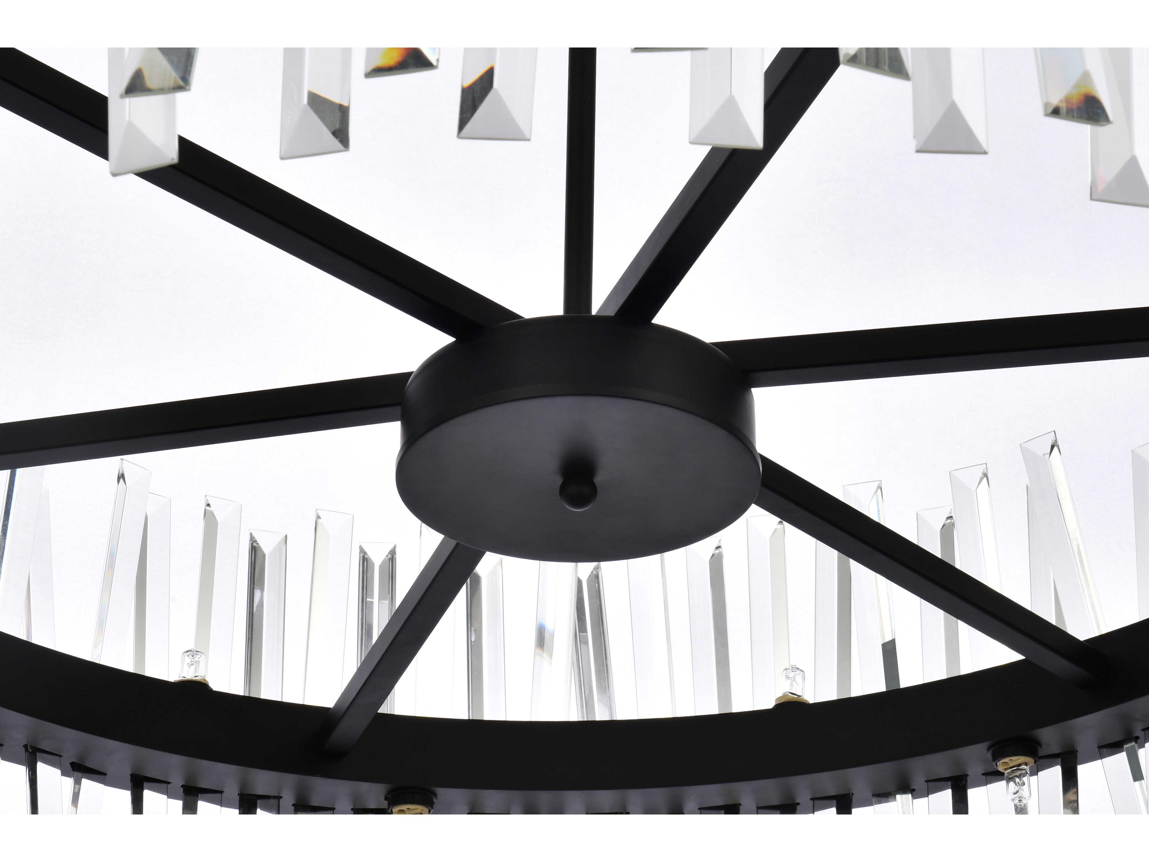 Elegant Lighting Serephina 16-Light6-Light Black Crystal Linear Pendant