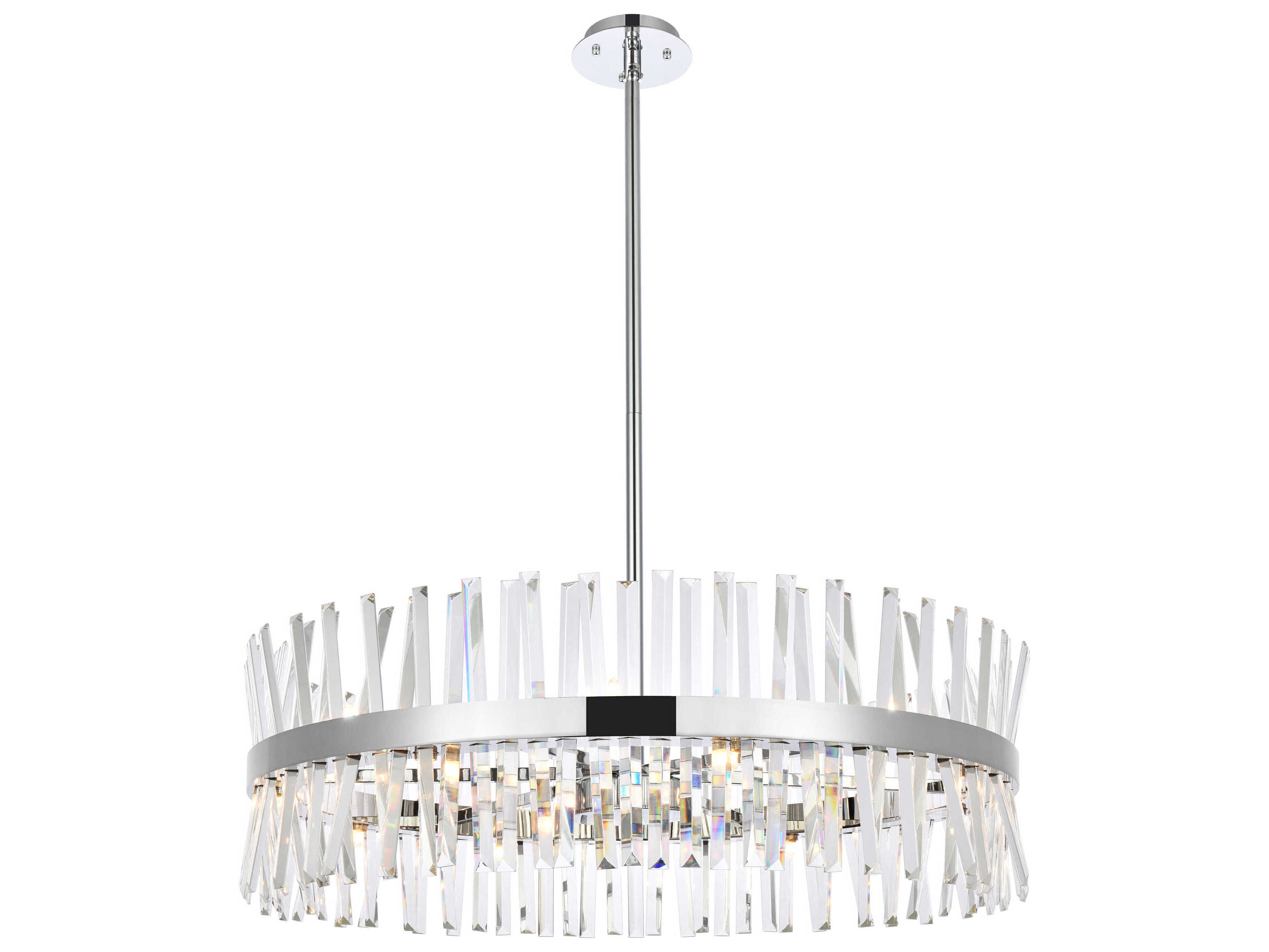 Elegant Lighting Serephina 16-Light6-Light Chrome Crystal Linear Pendant