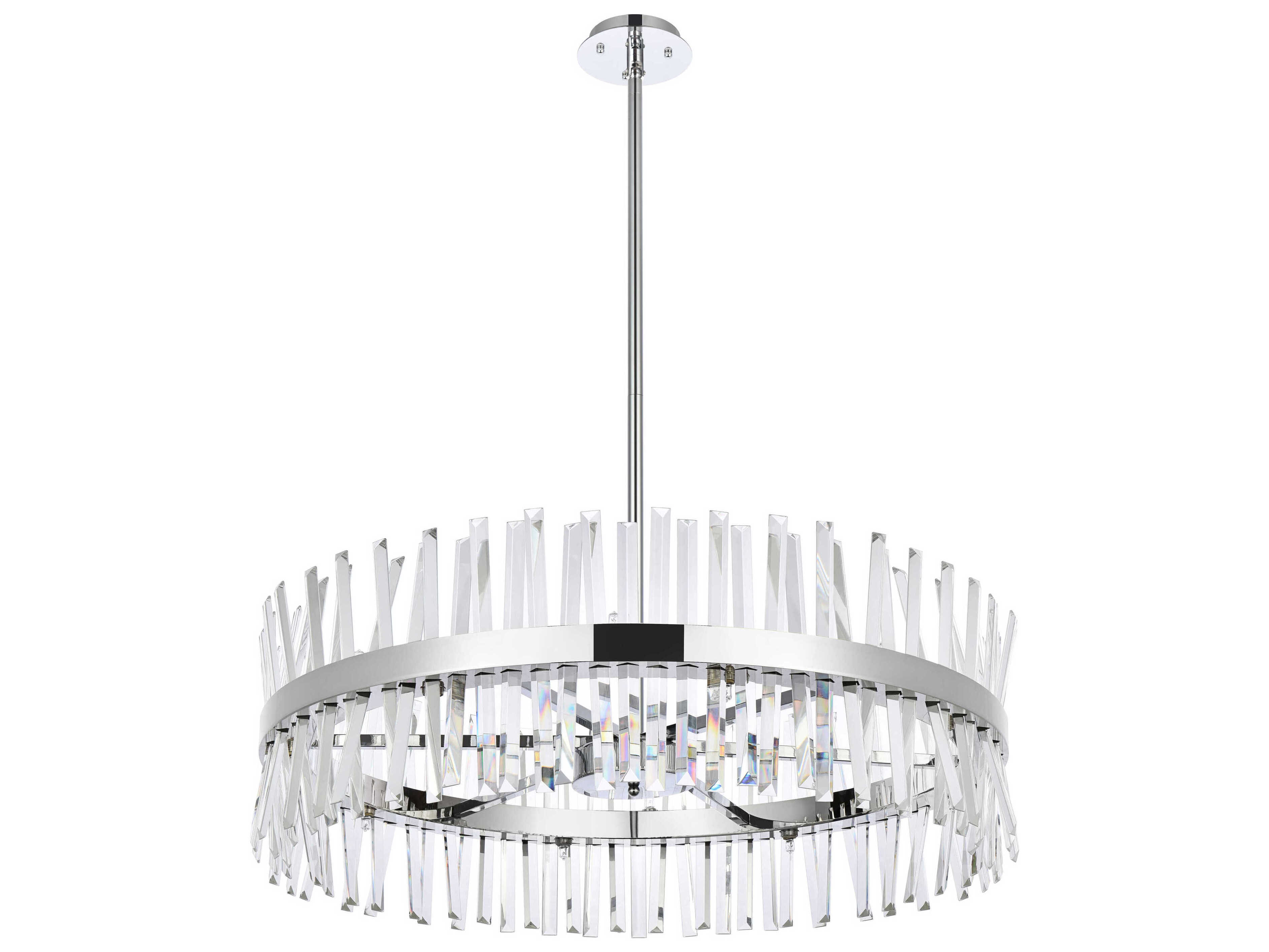 Elegant Lighting Serephina 16-Light6-Light Chrome Crystal Linear Pendant