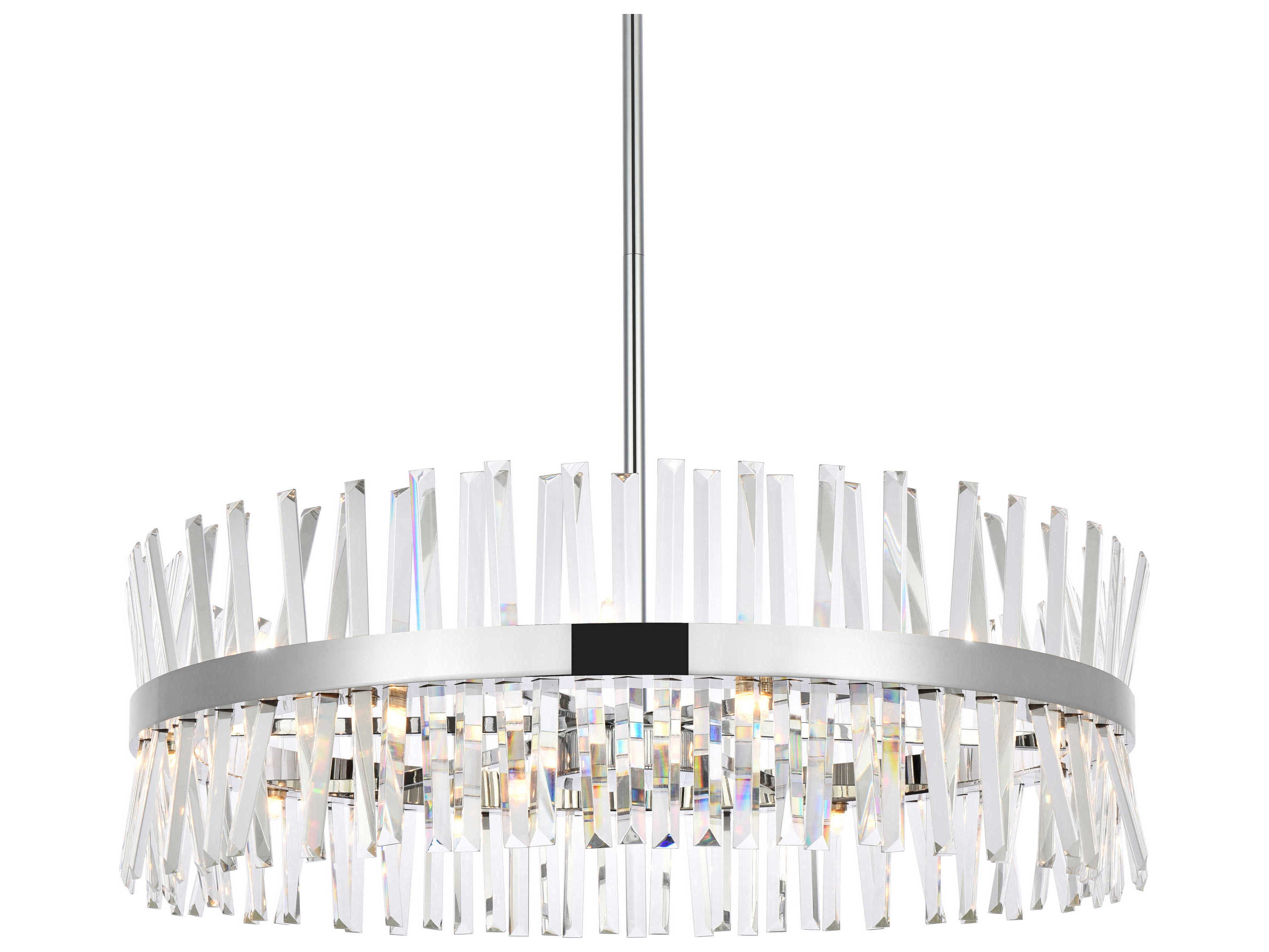 Elegant Lighting Serephina 16-Light6-Light Chrome Crystal Linear Pendant