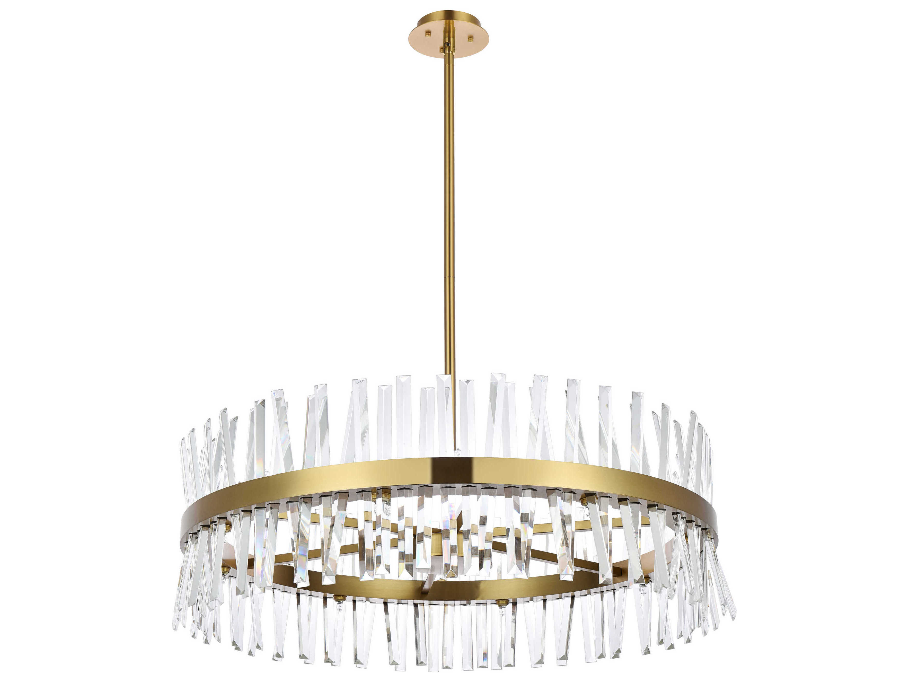 Elegant Lighting Serephina 16-Light6-Light Satin Gold Crystal Linear Pendant
