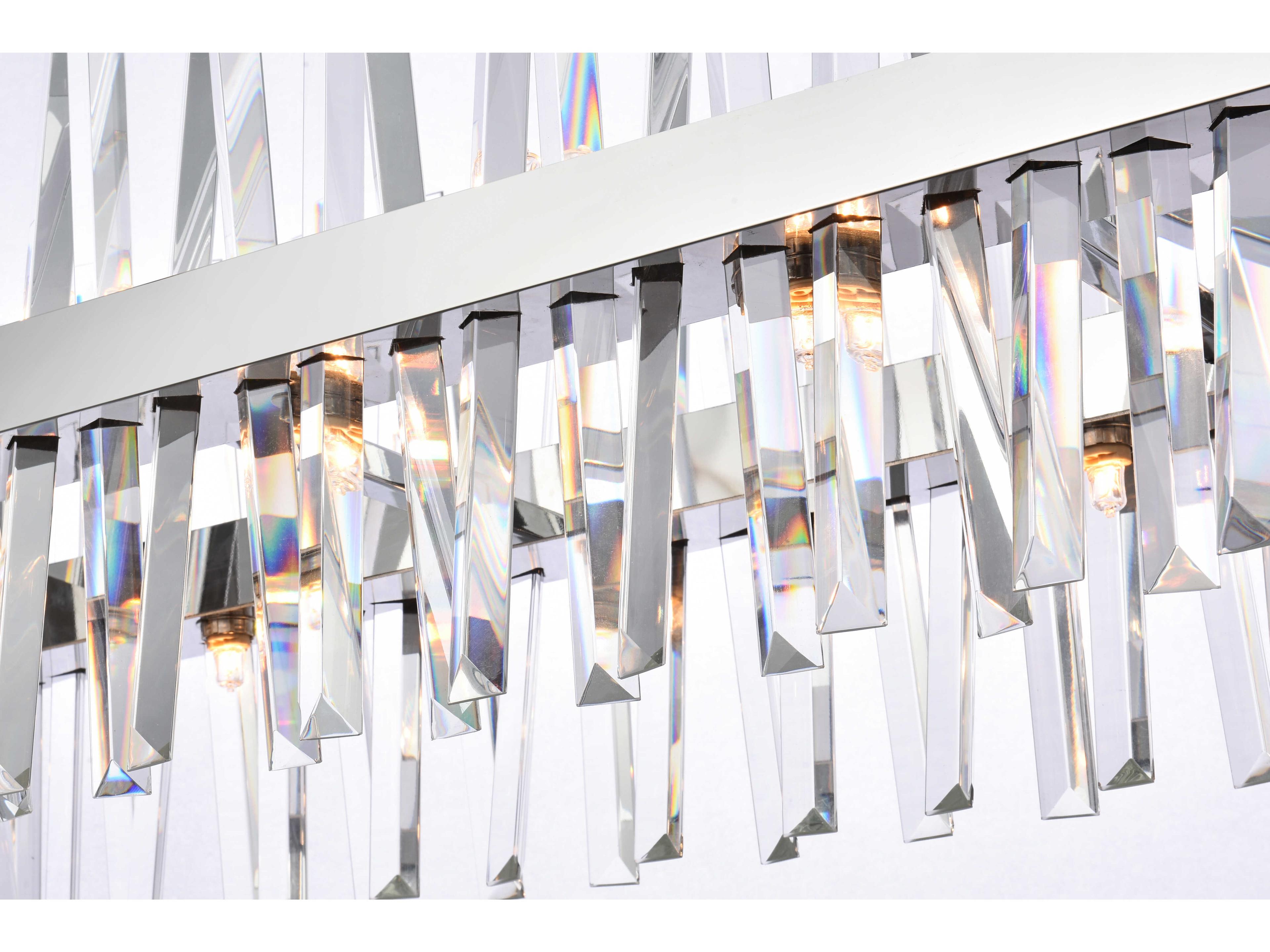 Elegant Lighting Serephina 20-Light Chrome Crystal Linear Island Pendant