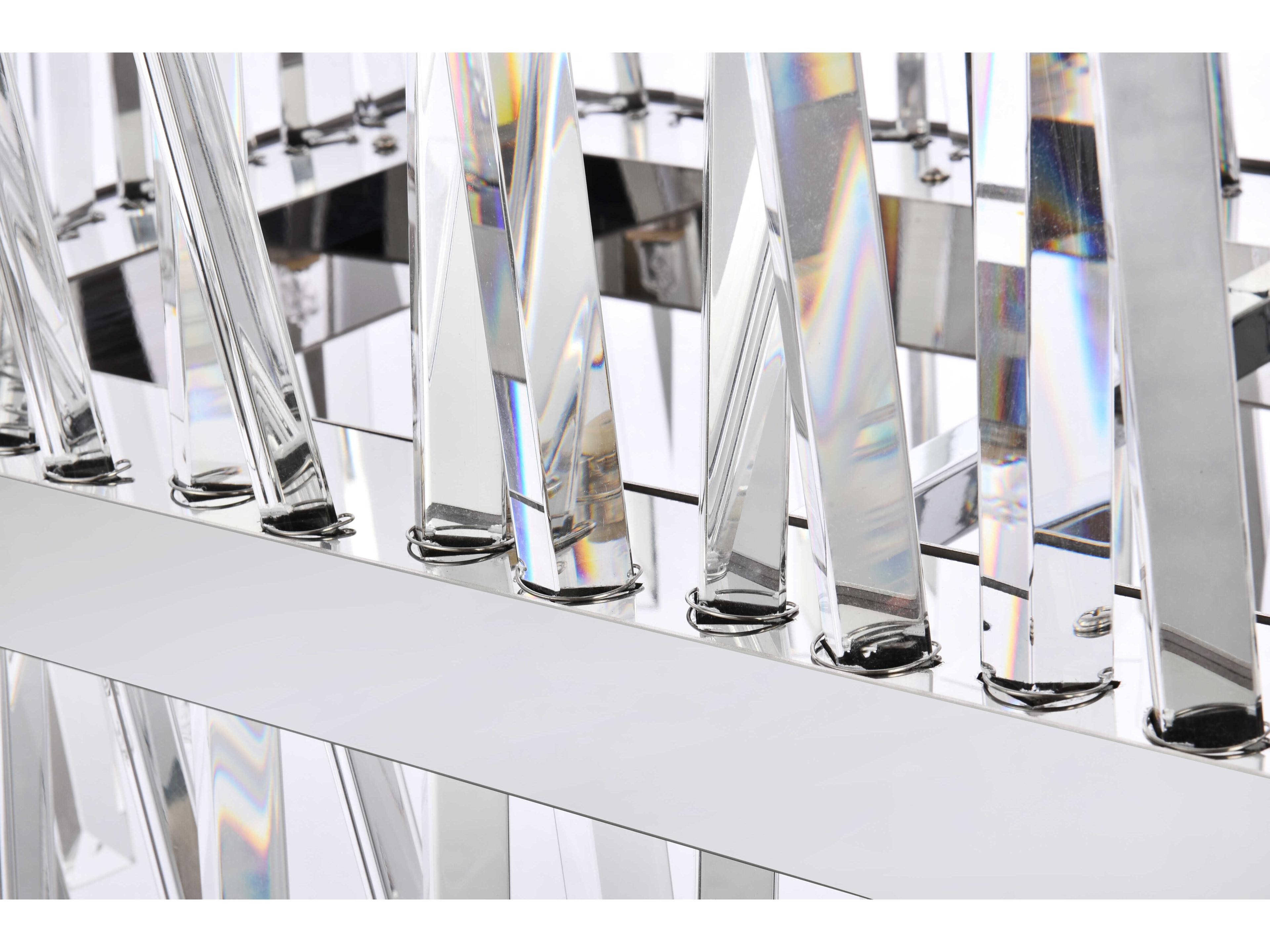 Elegant Lighting Serephina 20-Light Chrome Crystal Linear Island Pendant