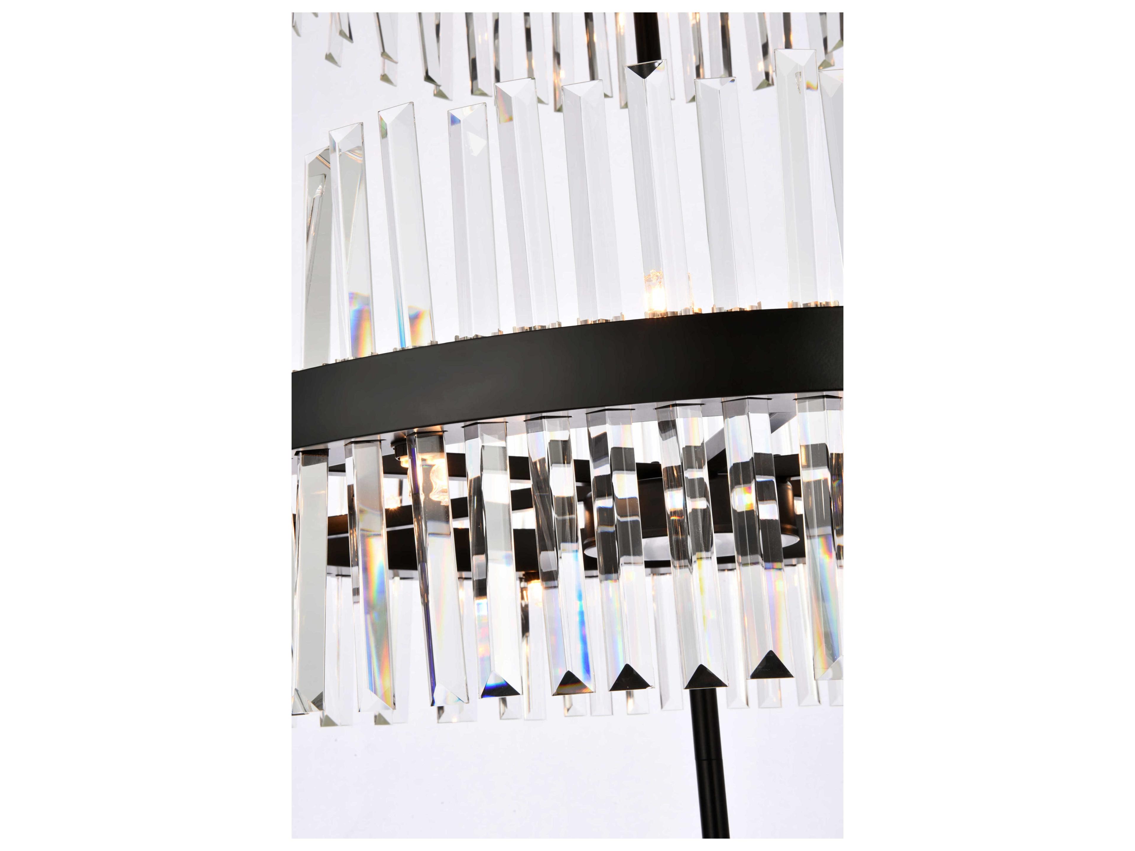 Elegant Lighting Serephina 46-Light Black Round Tiered Chandelier
