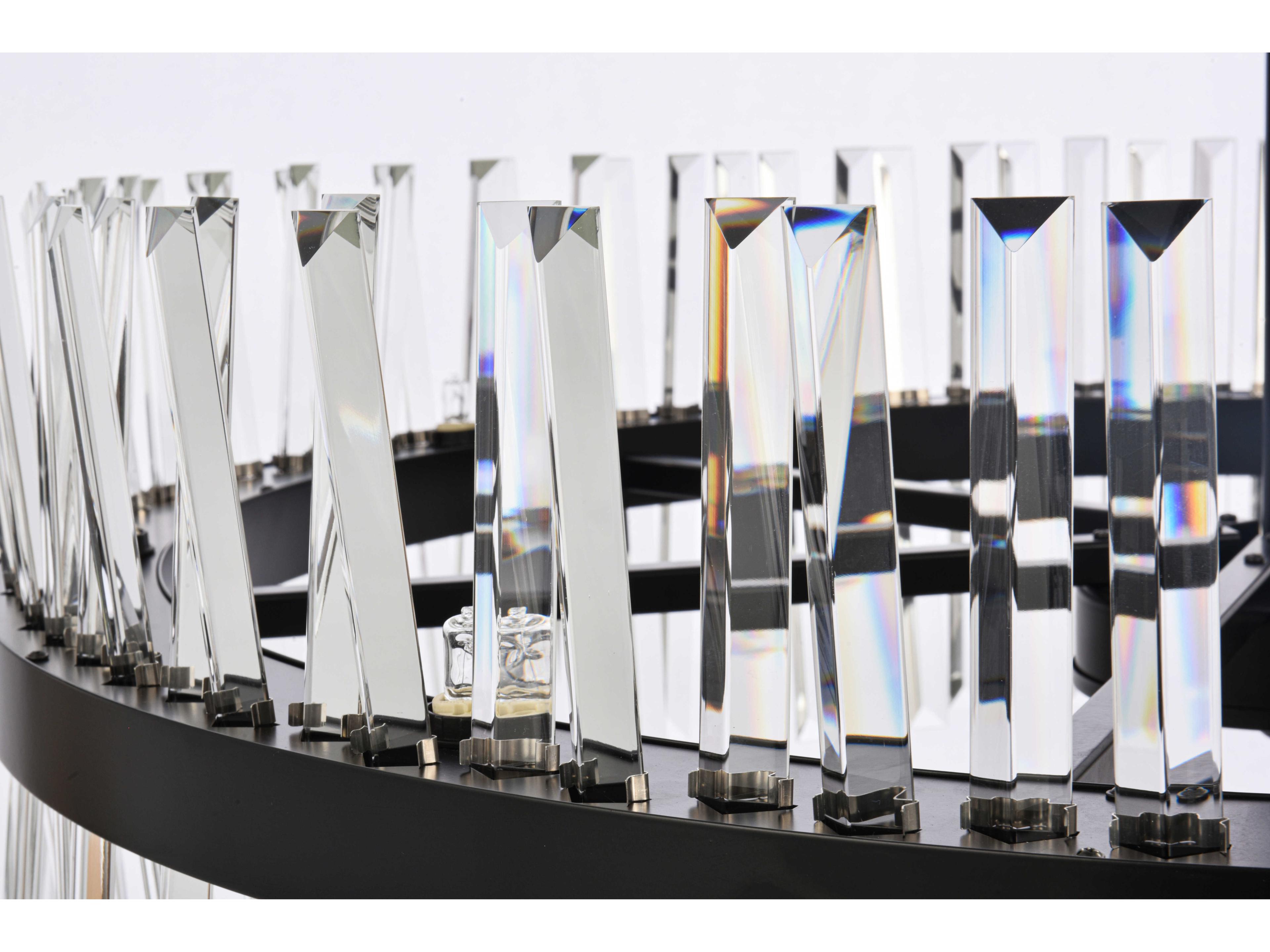 Elegant Lighting Serephina 46-Light Black Round Tiered Chandelier