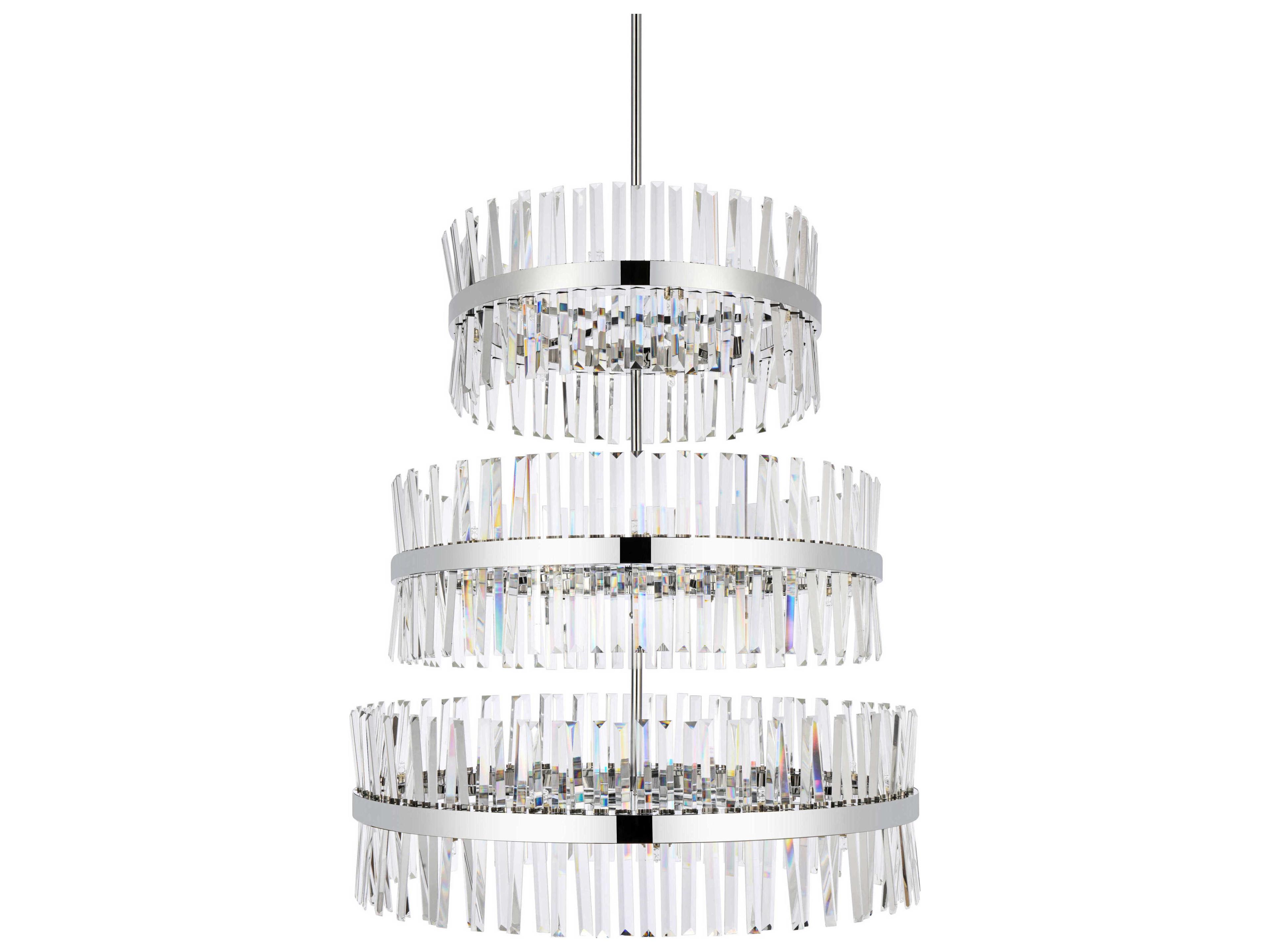 Elegant Lighting Serephina 46-Light Chrome Round Tiered Chandelier