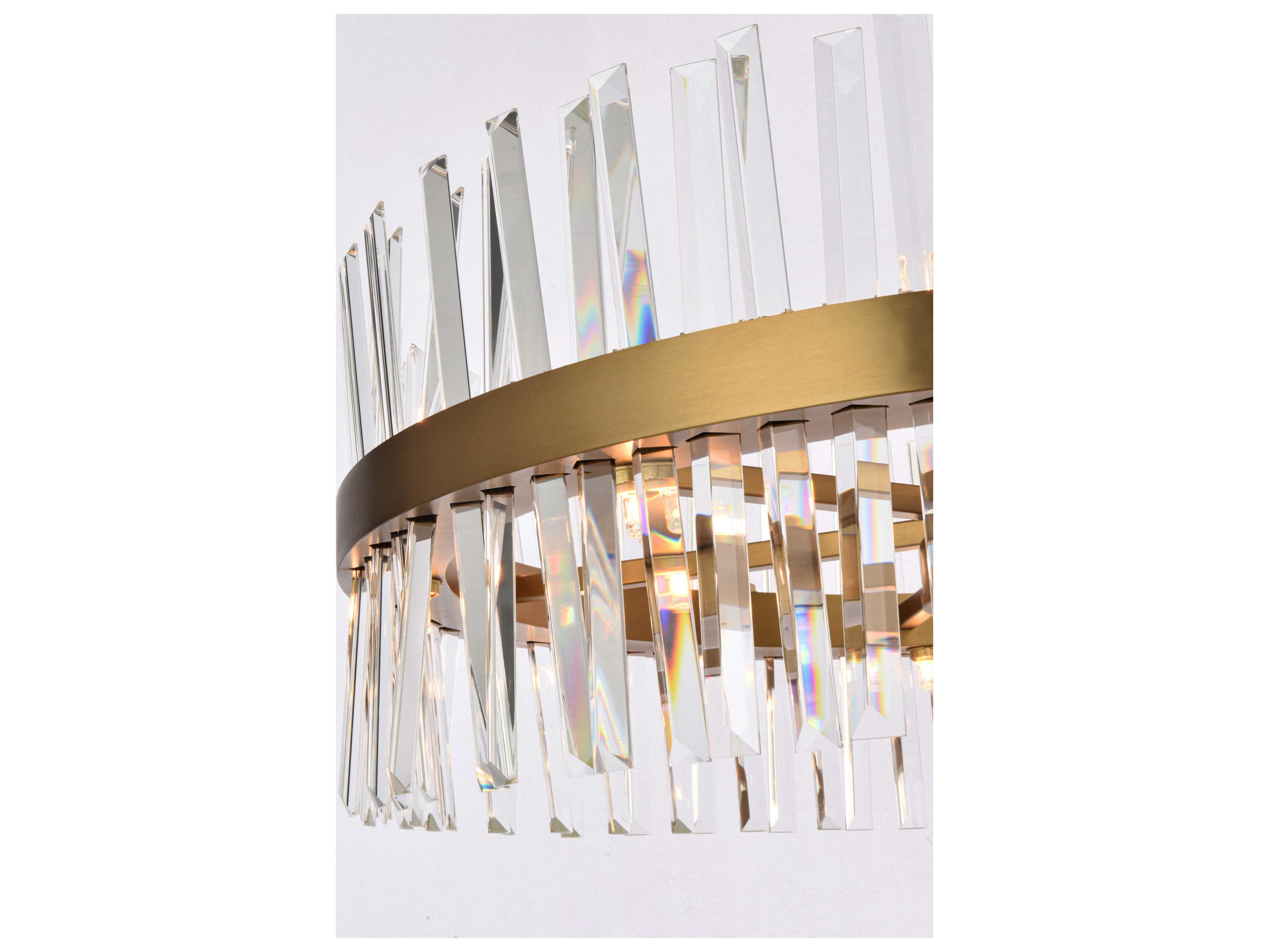 Elegant Lighting Serephina 46-Light Satin Gold Round Tiered Chandelier