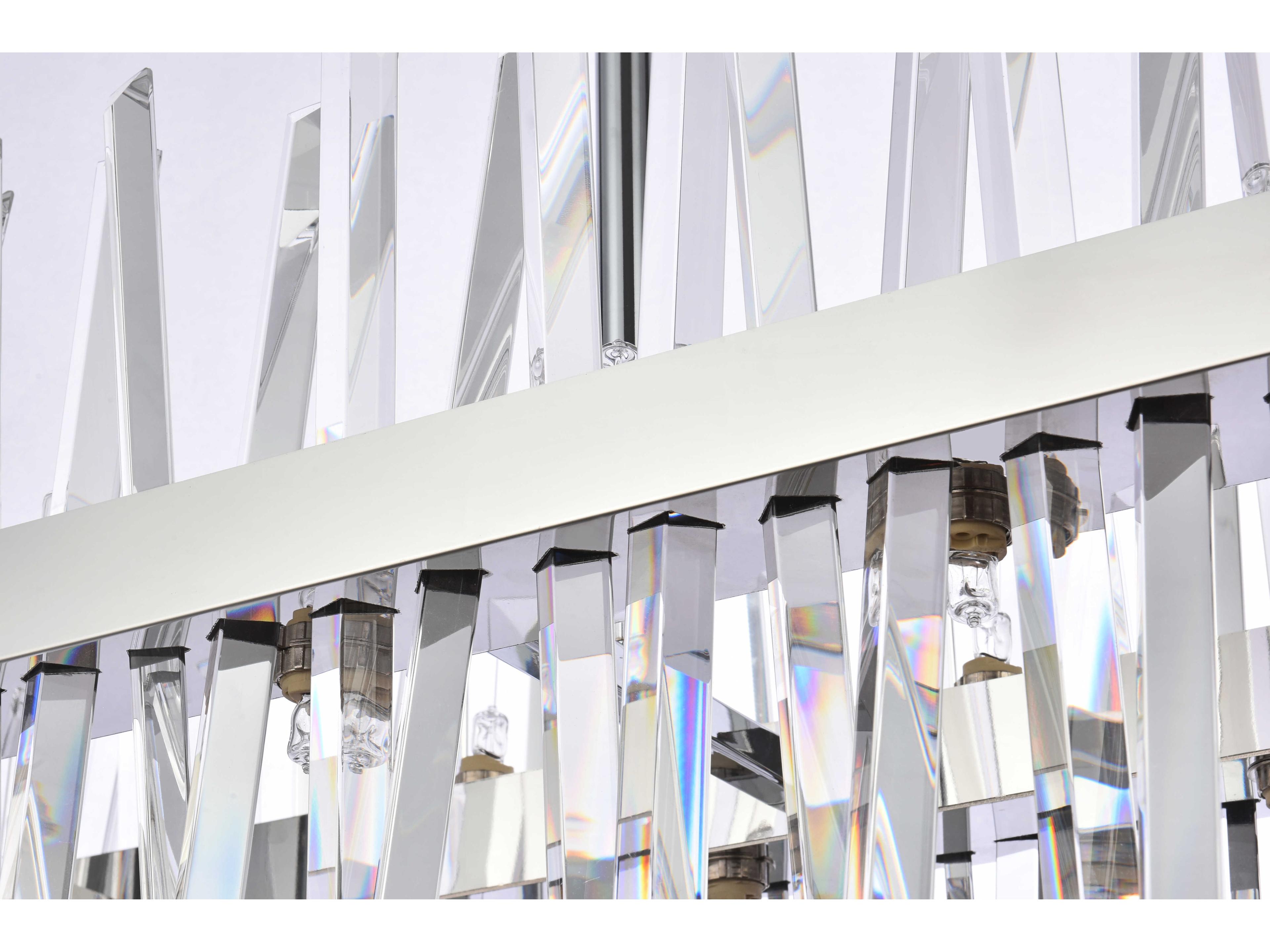 Elegant Lighting Serephina 24-Light Chrome Crystal Linear Island Pendant