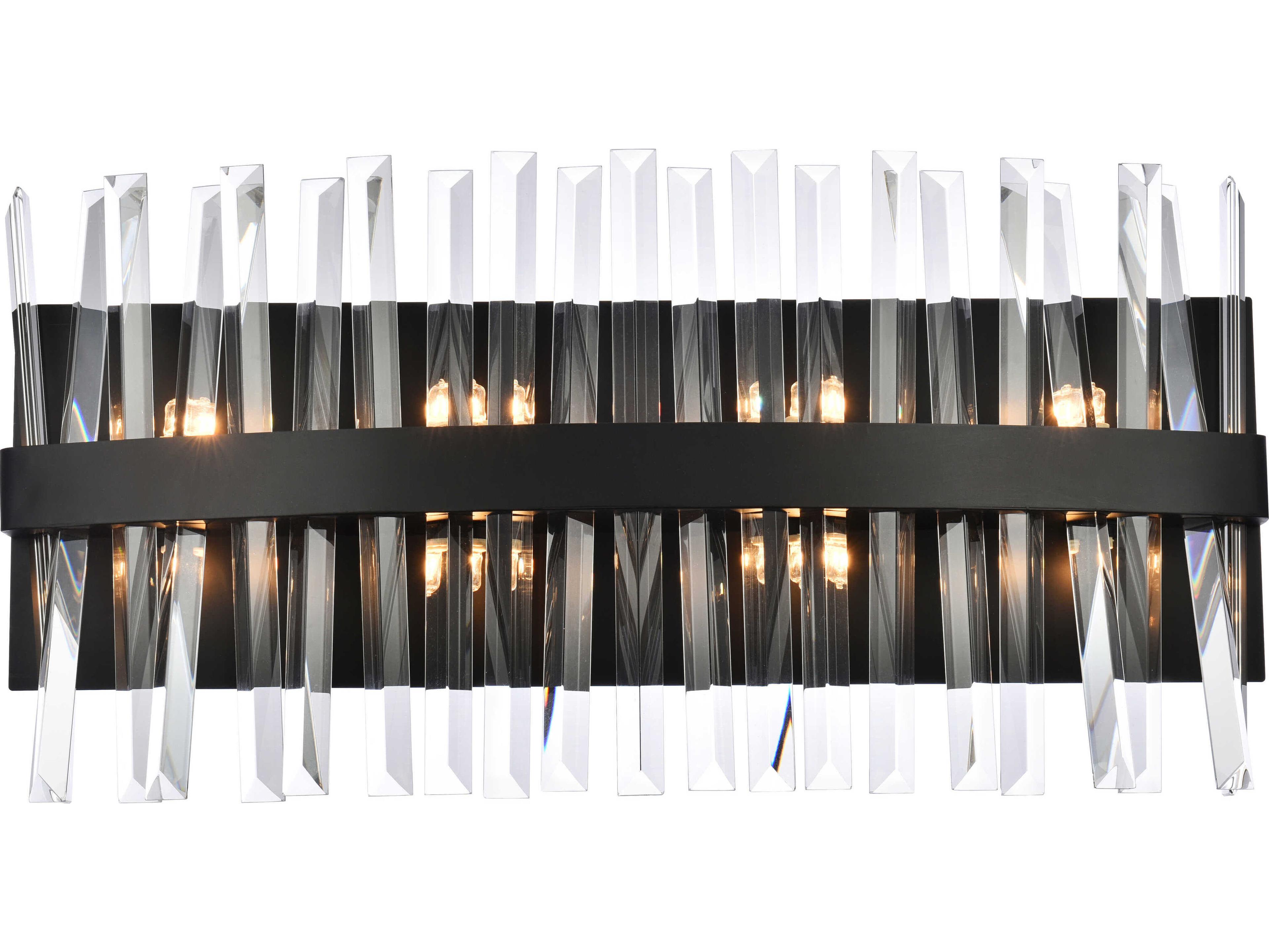Elegant Lighting Serephina 8-Light Black Crystal Vanity Light