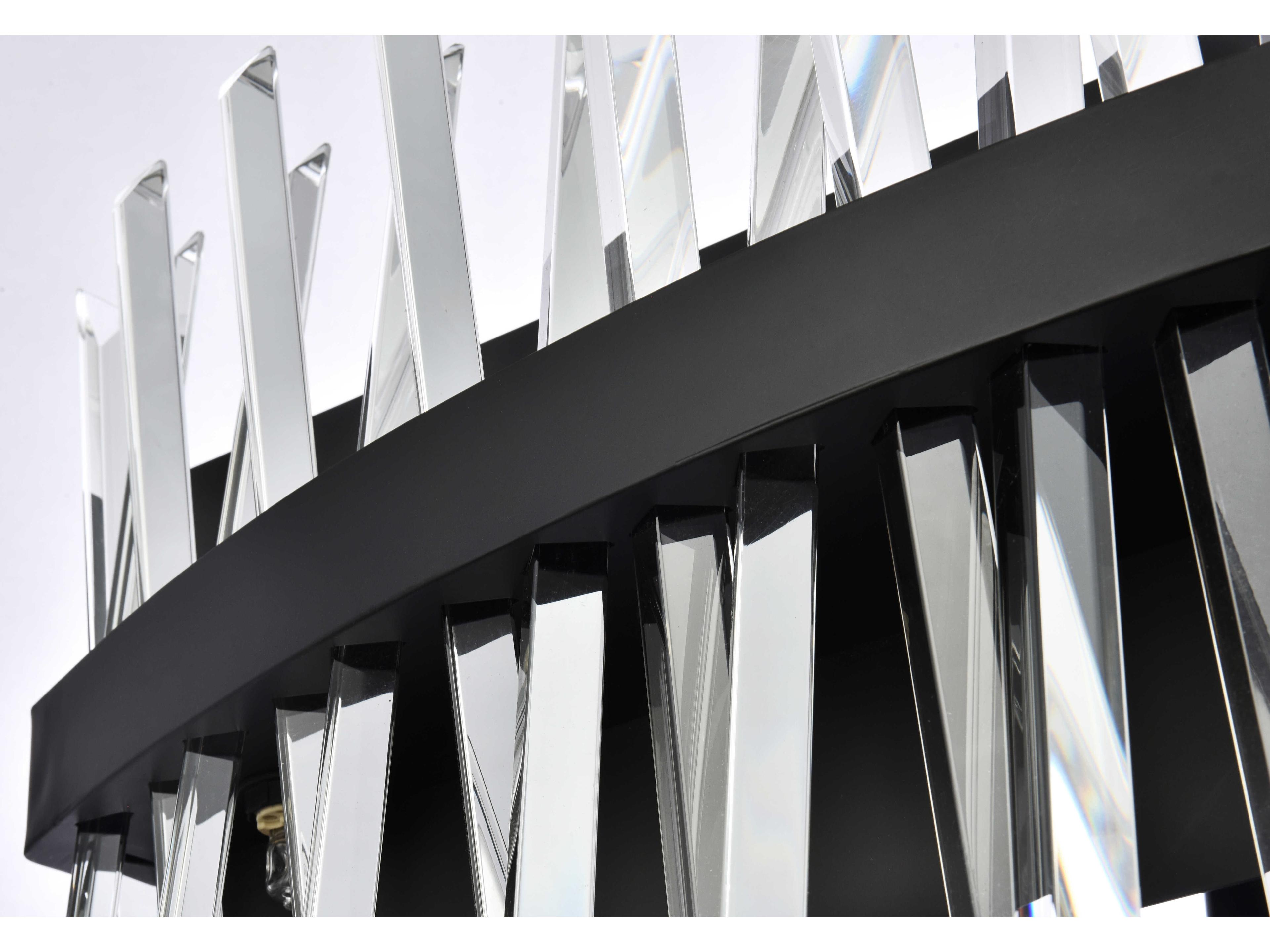 Elegant Lighting Serephina 8-Light Black Crystal Vanity Light