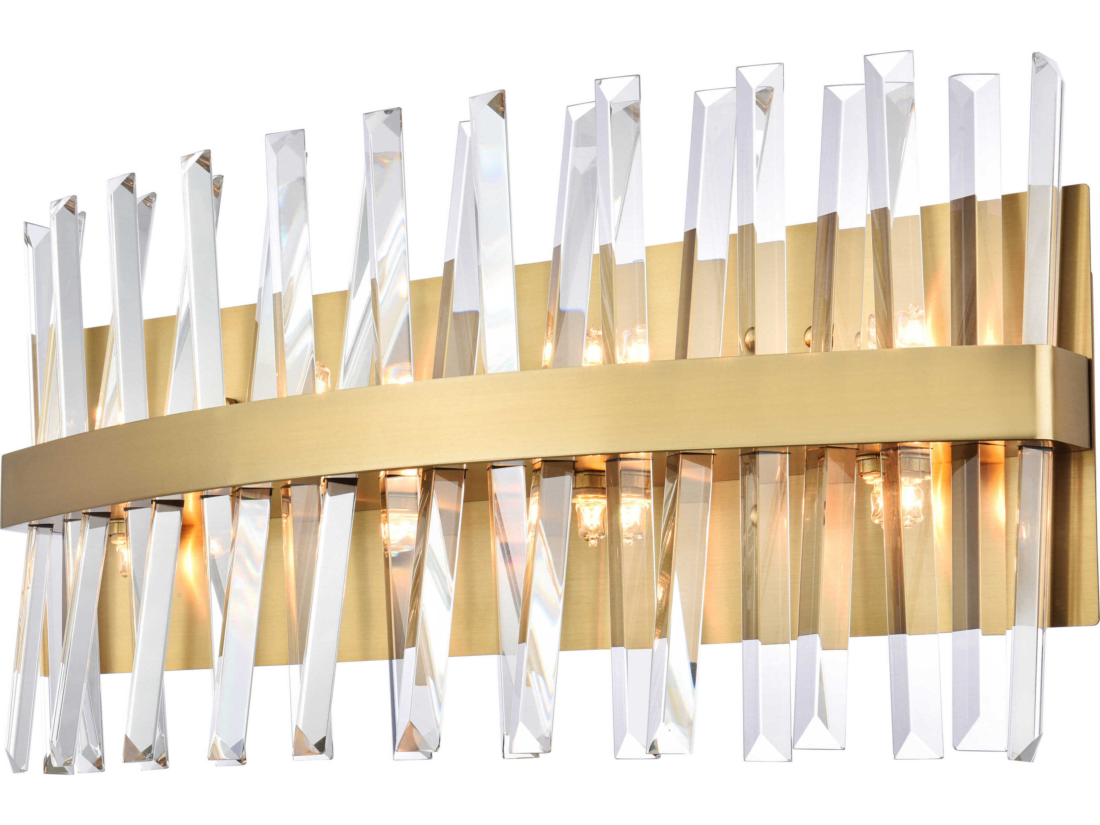 Elegant Lighting Serephina 8-Light Satin Gold Crystal Vanity Light