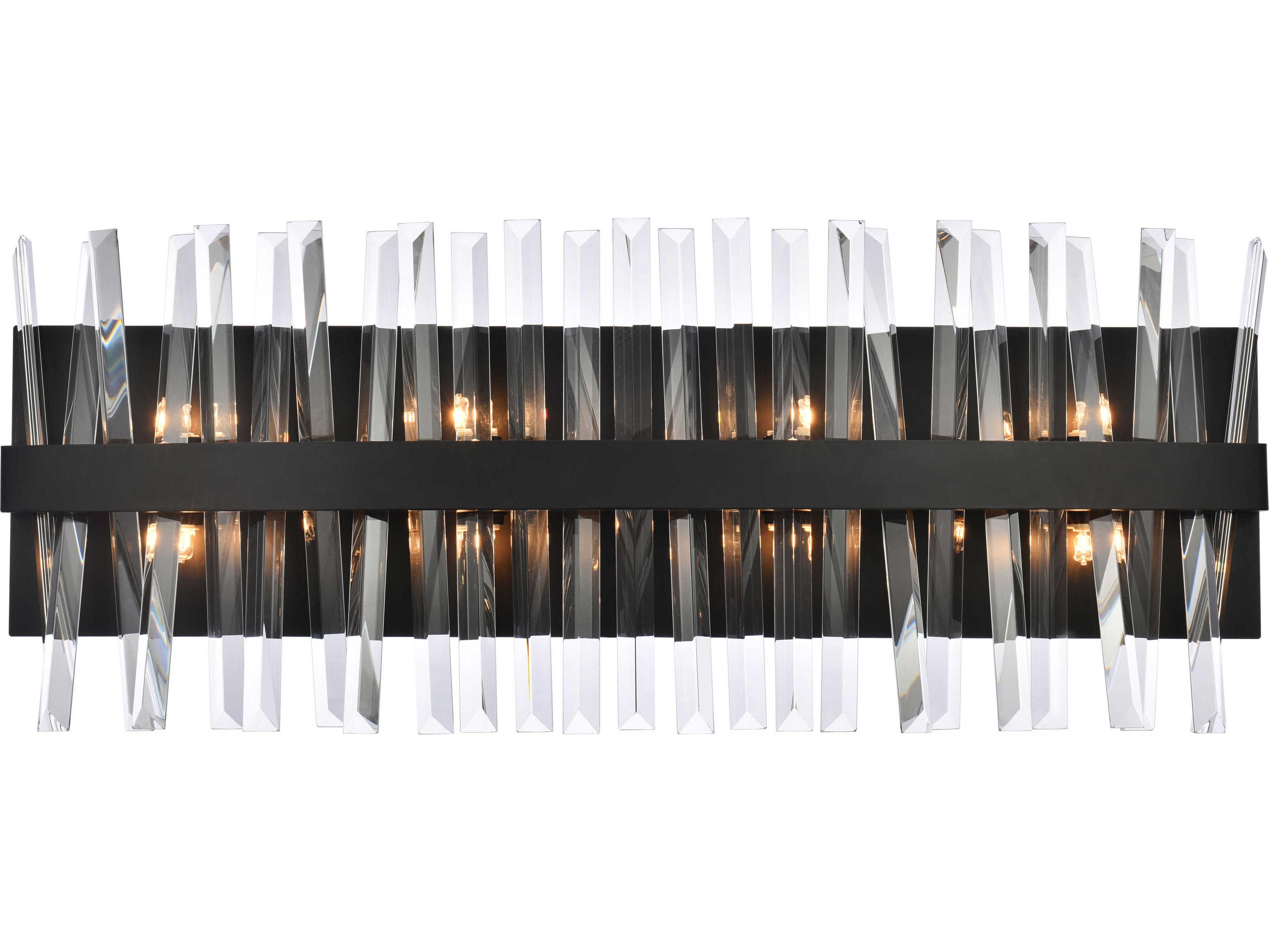 Elegant Lighting Serephina 8-Light Black Crystal Vanity Light