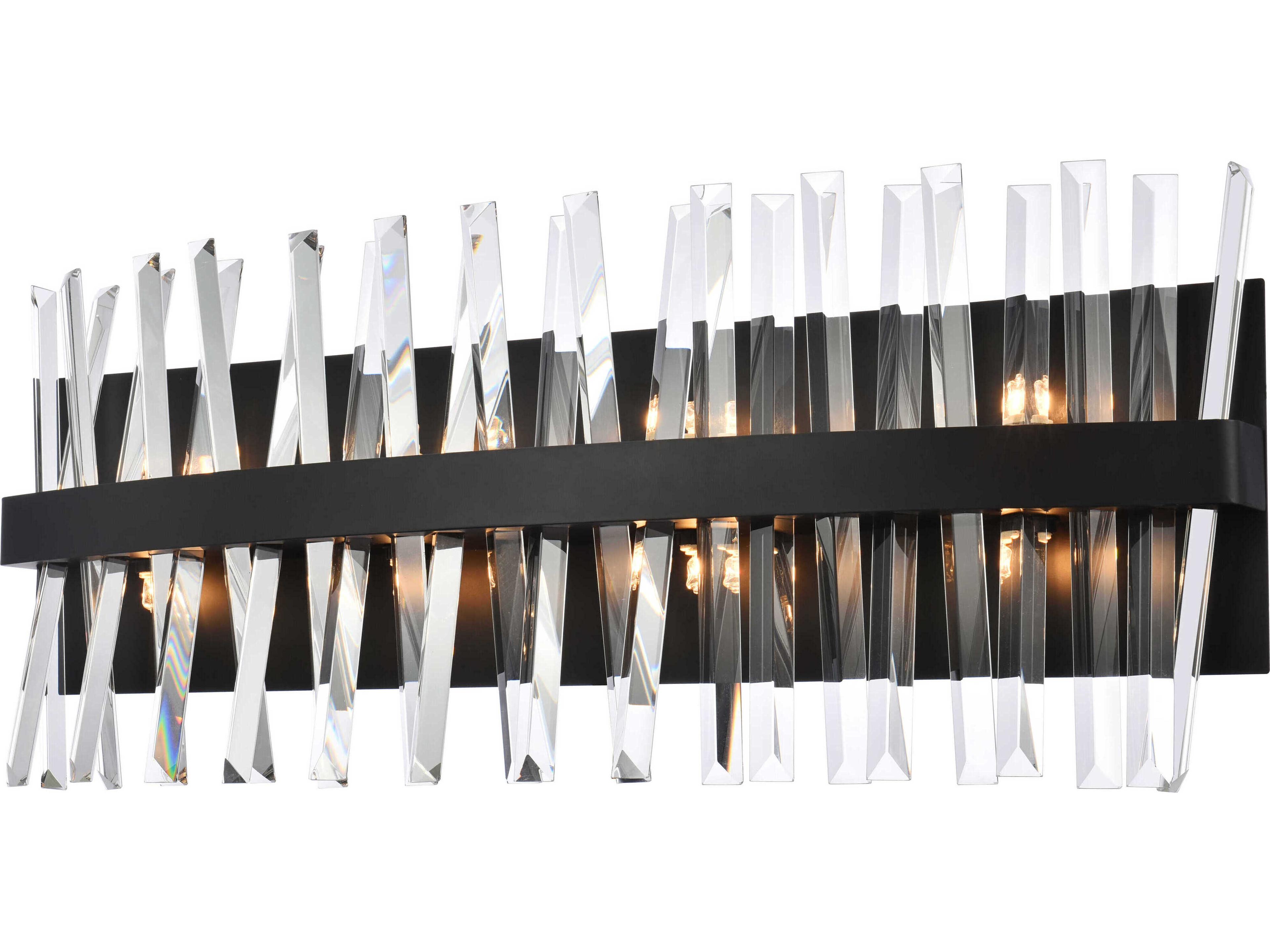 Elegant Lighting Serephina 8-Light Black Crystal Vanity Light