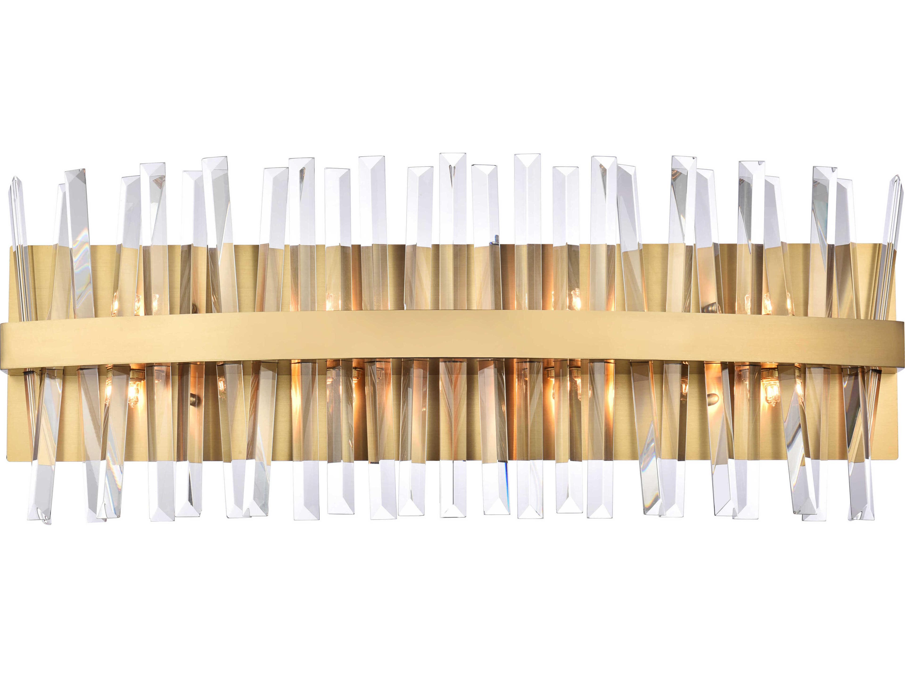 Elegant Lighting Serephina 8-Light Satin Gold Crystal Vanity Light