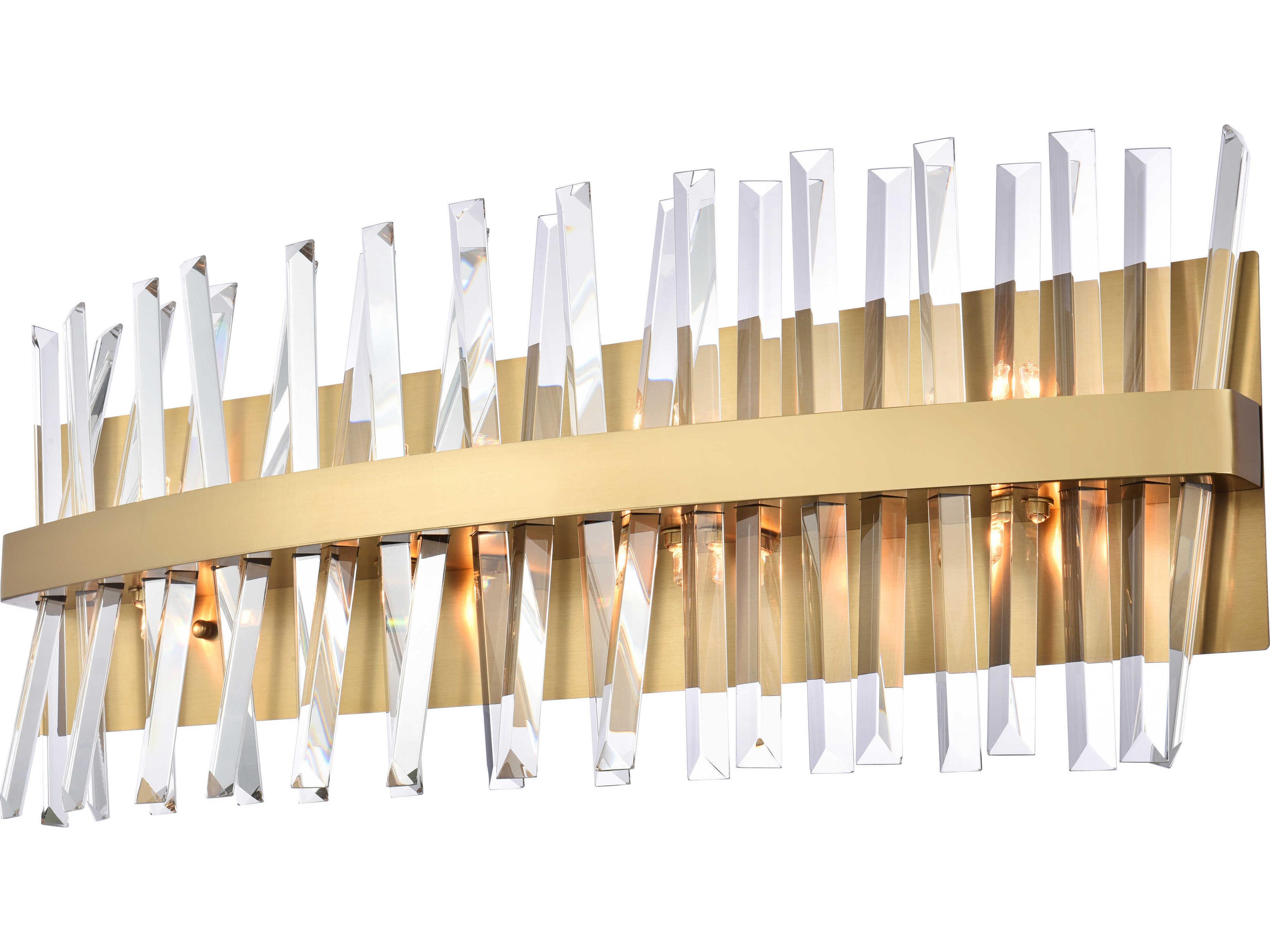 Elegant Lighting Serephina 8-Light Satin Gold Crystal Vanity Light