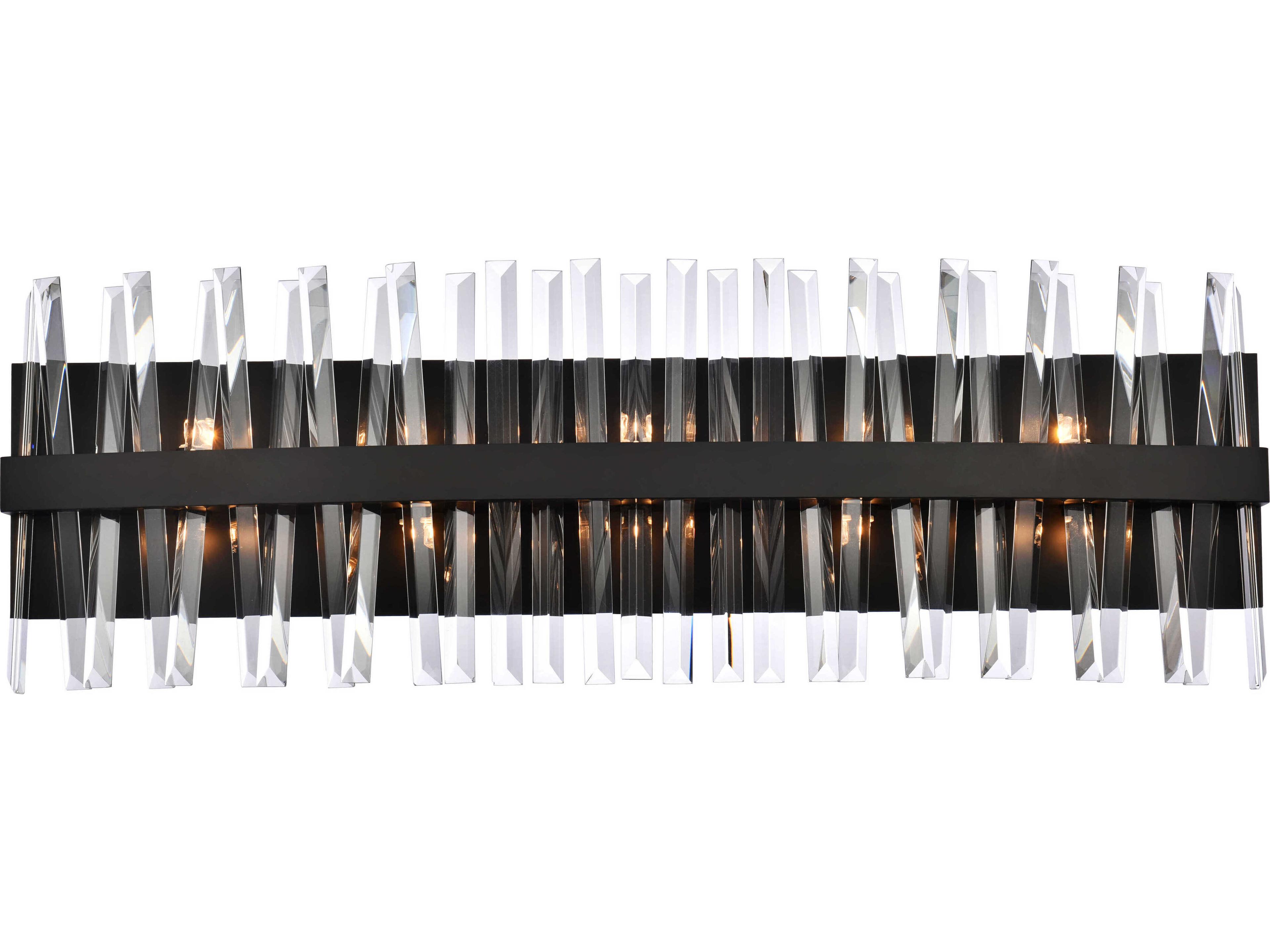 Elegant Lighting Serephina 10-Light Black Crystal Vanity Light
