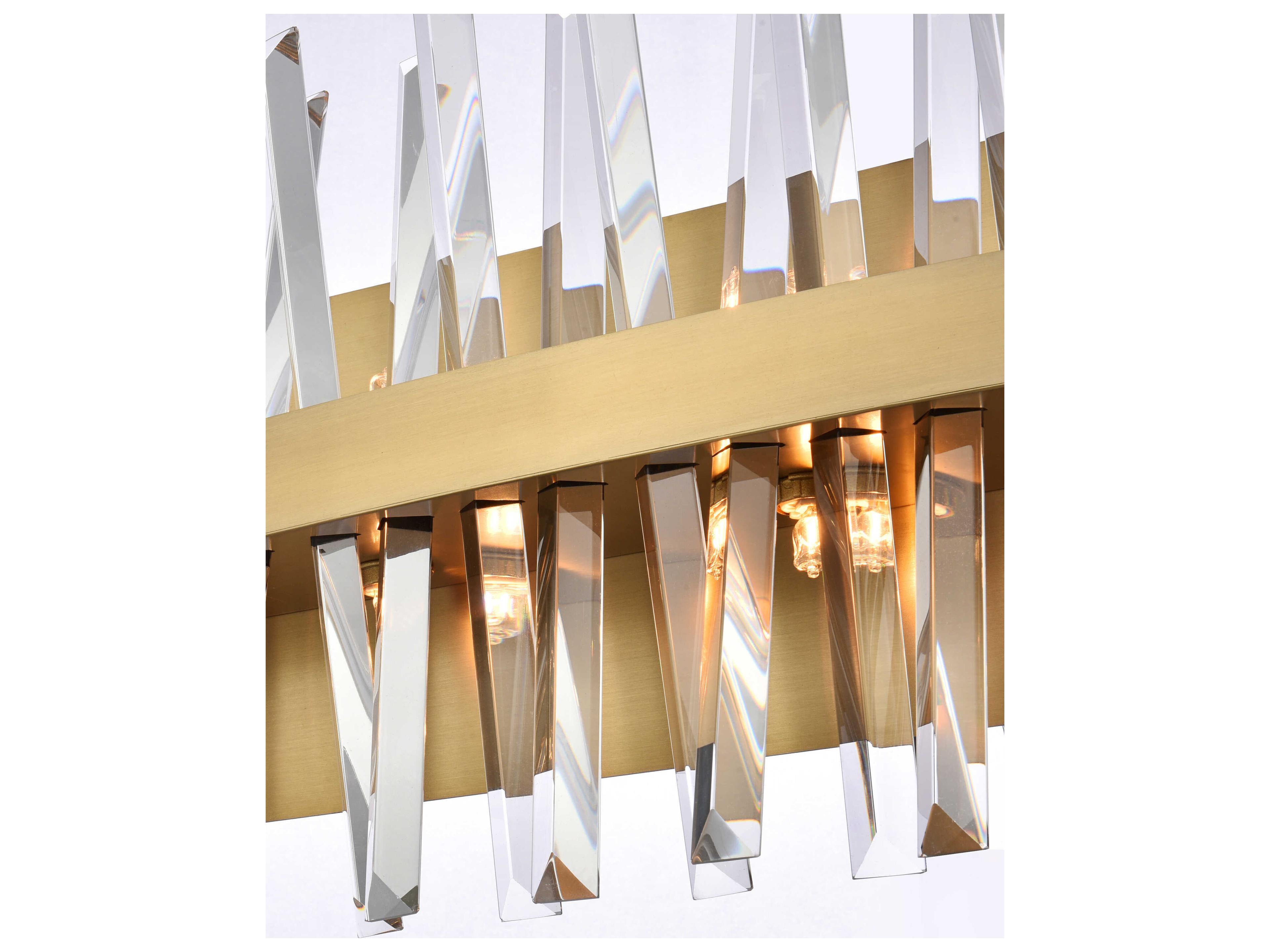 Elegant Lighting Serephina 10-Light Satin Gold Crystal Vanity Light