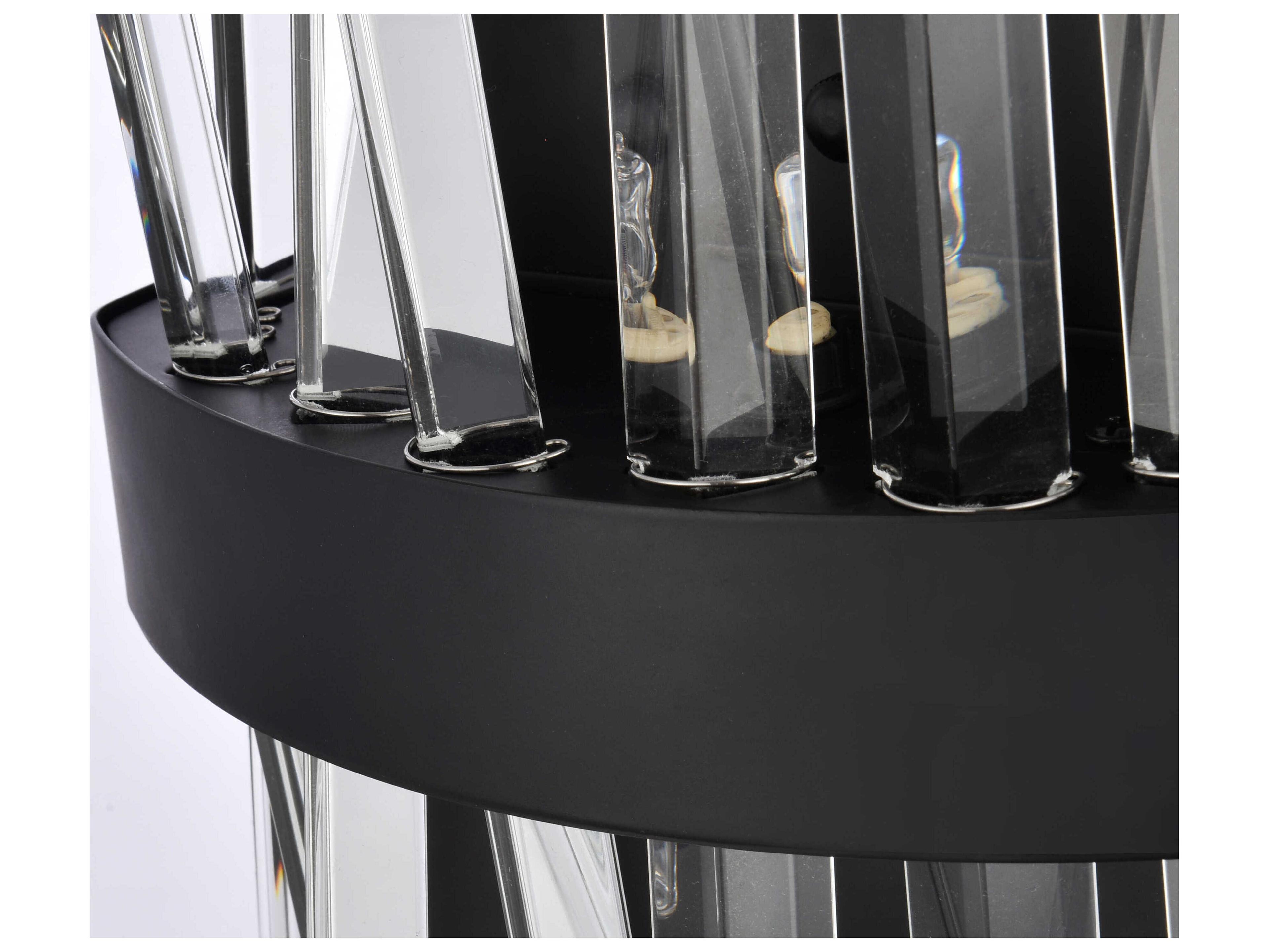 Elegant Lighting Serephina 2-Light Black Crystal Wall Sconce