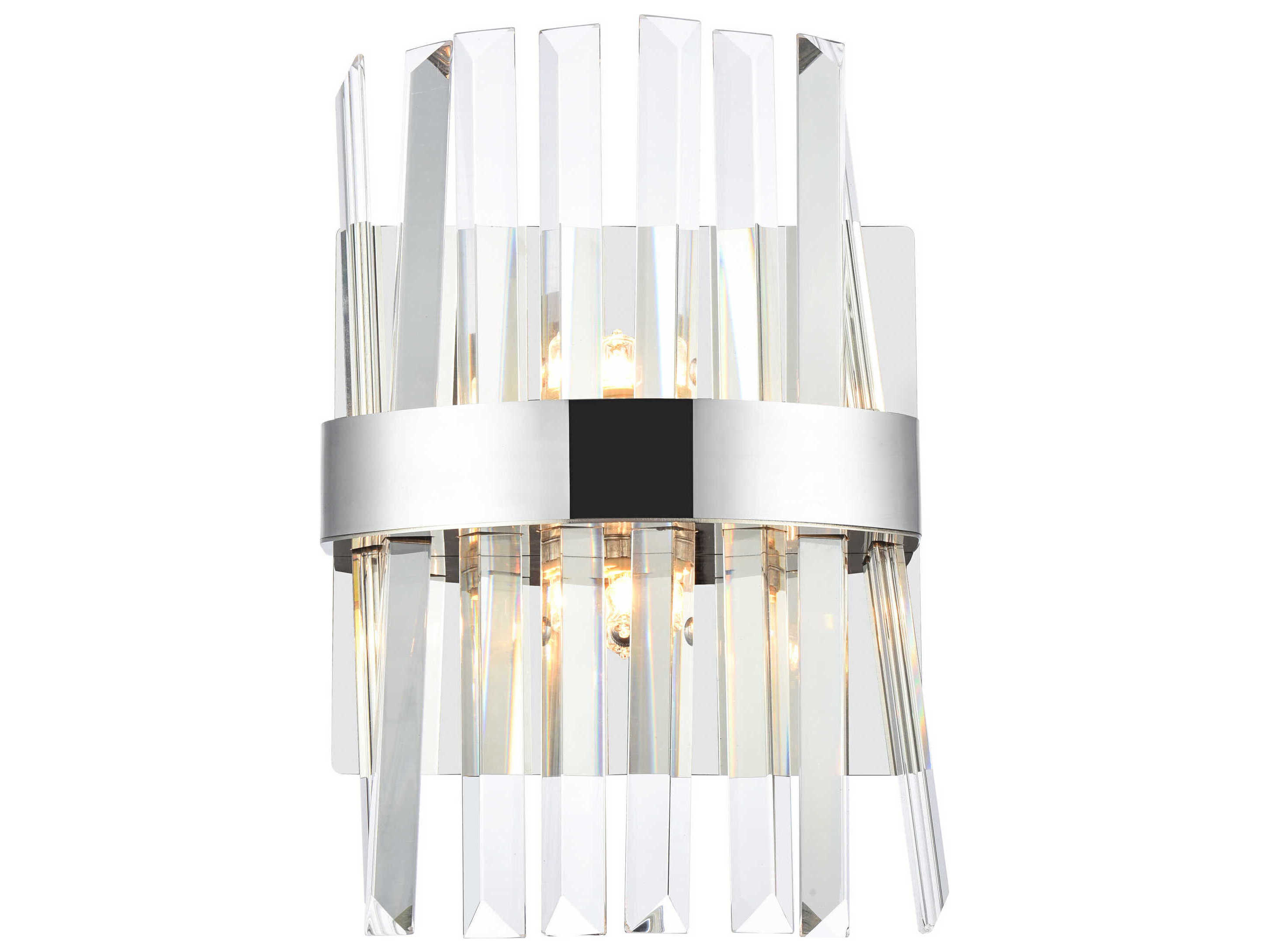 Elegant Lighting Serephina 2-Light Chrome Crystal Wall Sconce