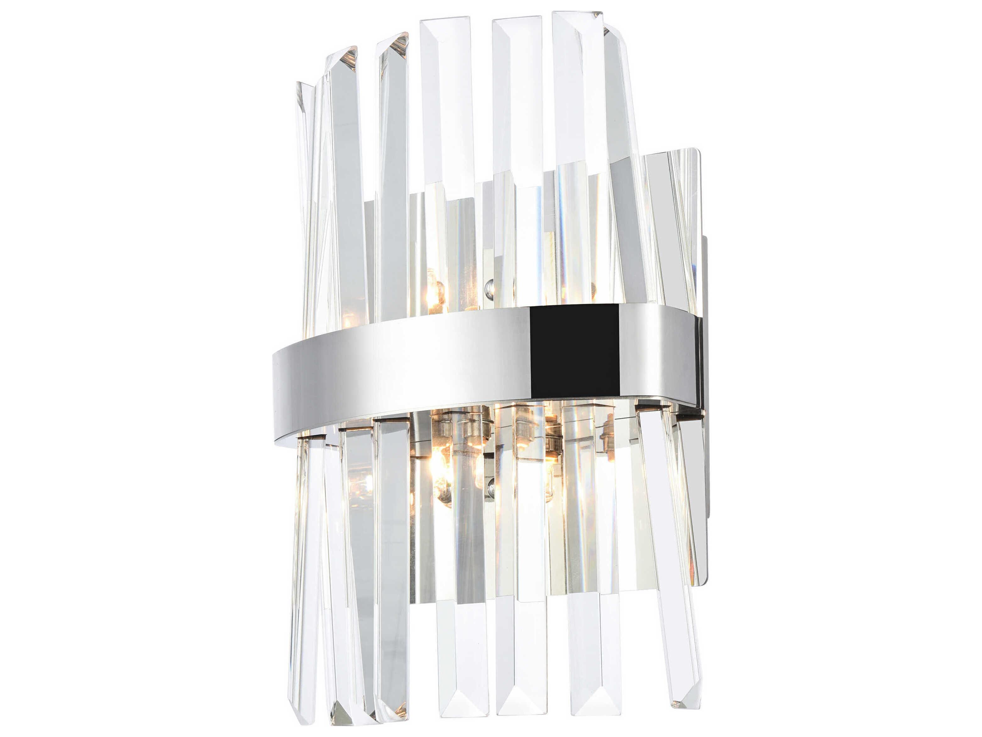 Elegant Lighting Serephina 2-Light Chrome Crystal Wall Sconce