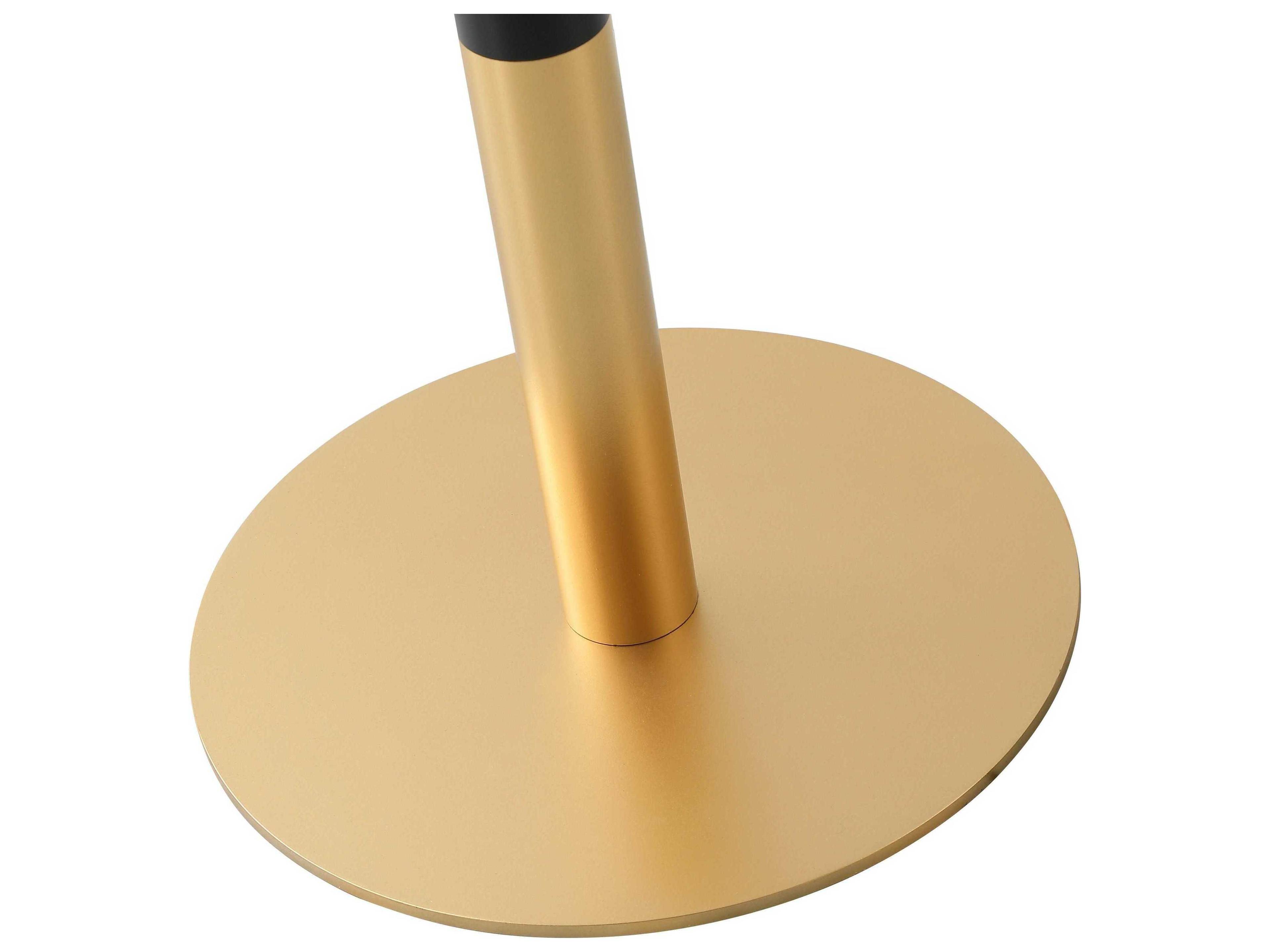 Elegant Lighting Ronan Black Gold Round Faux Marble Bar Table
