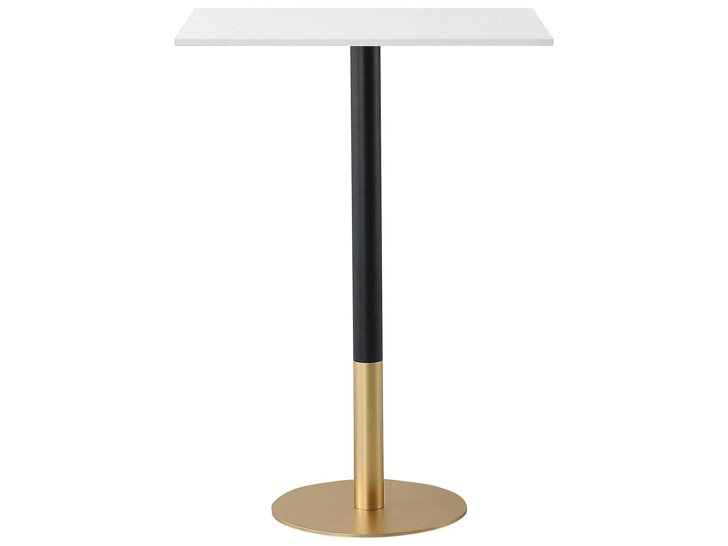 Elegant Lighting Ronan White Gold Rectangular Faux Marble Bar Table