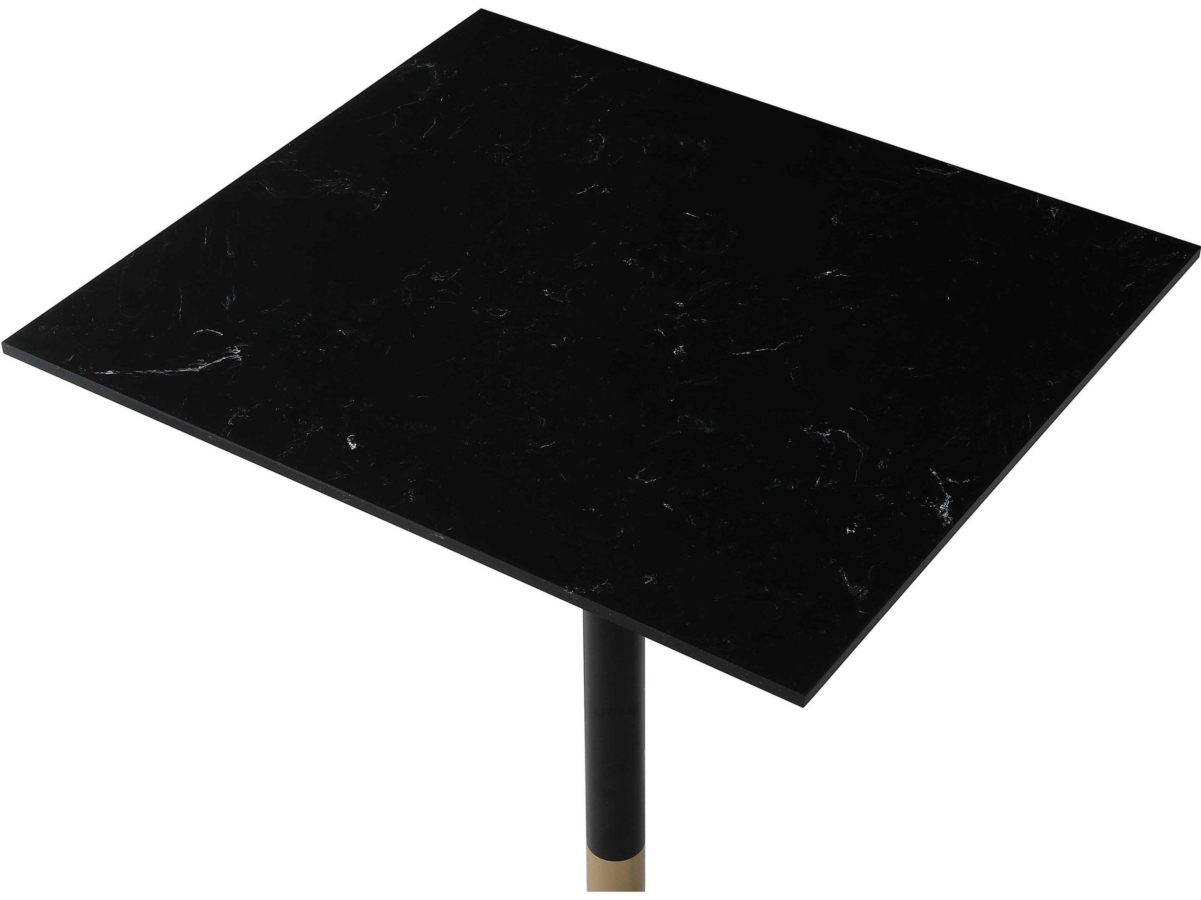 Elegant Lighting Ronan Black Gold Rectangular Faux Marble Bar Table