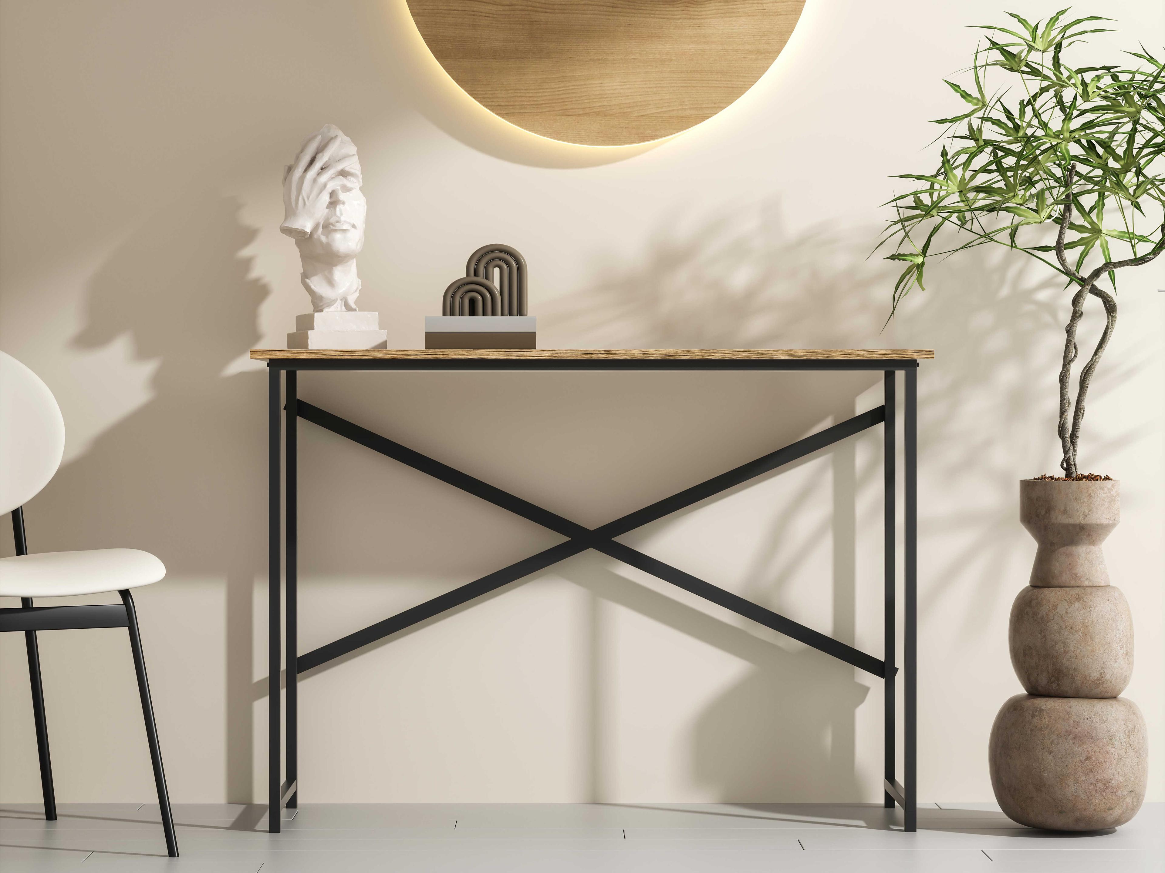 Elegant Lighting Billie Rectangular Natural Driftwood Console Table