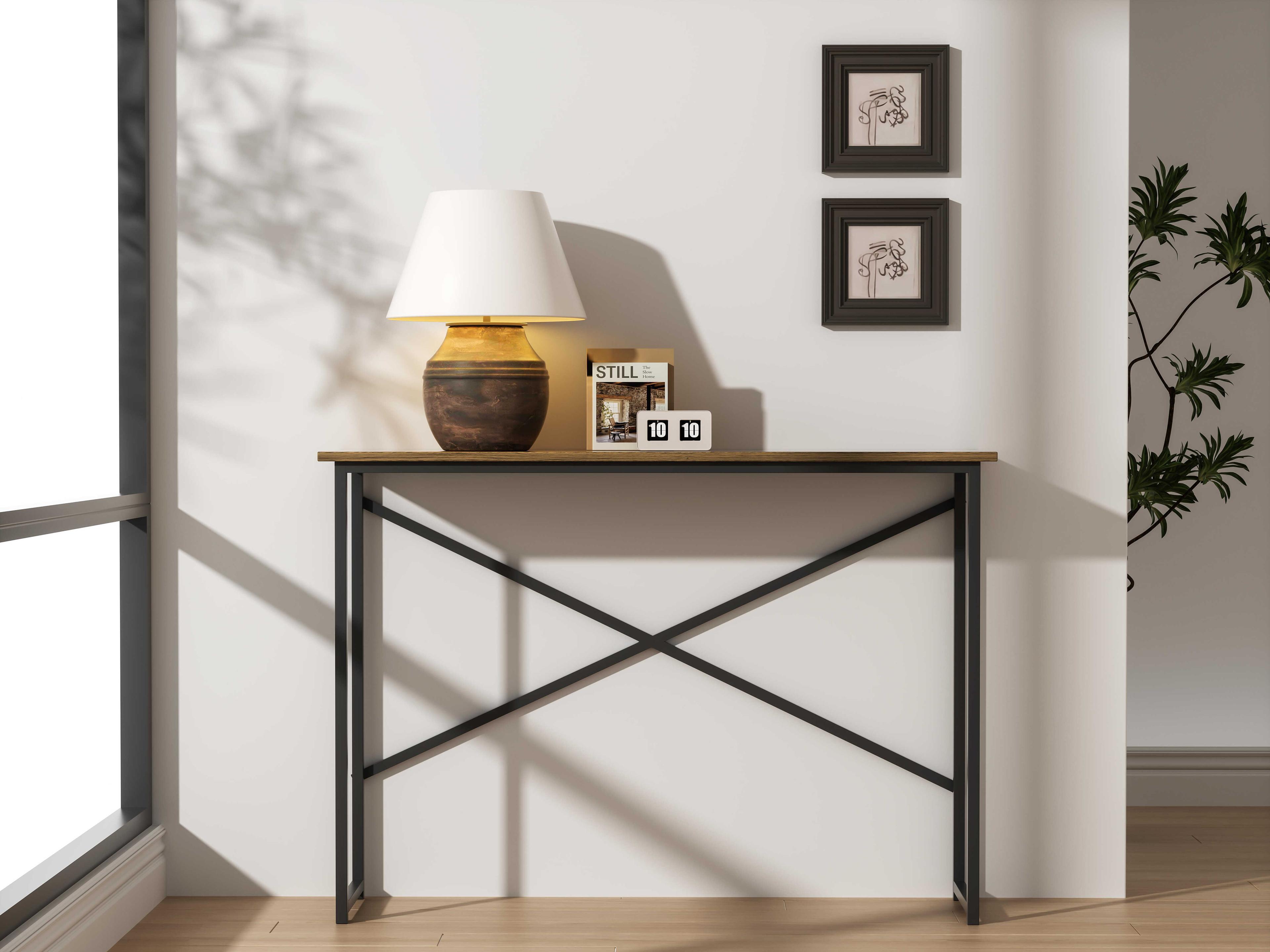 Elegant Lighting Billie Rectangular Natural Driftwood Console Table