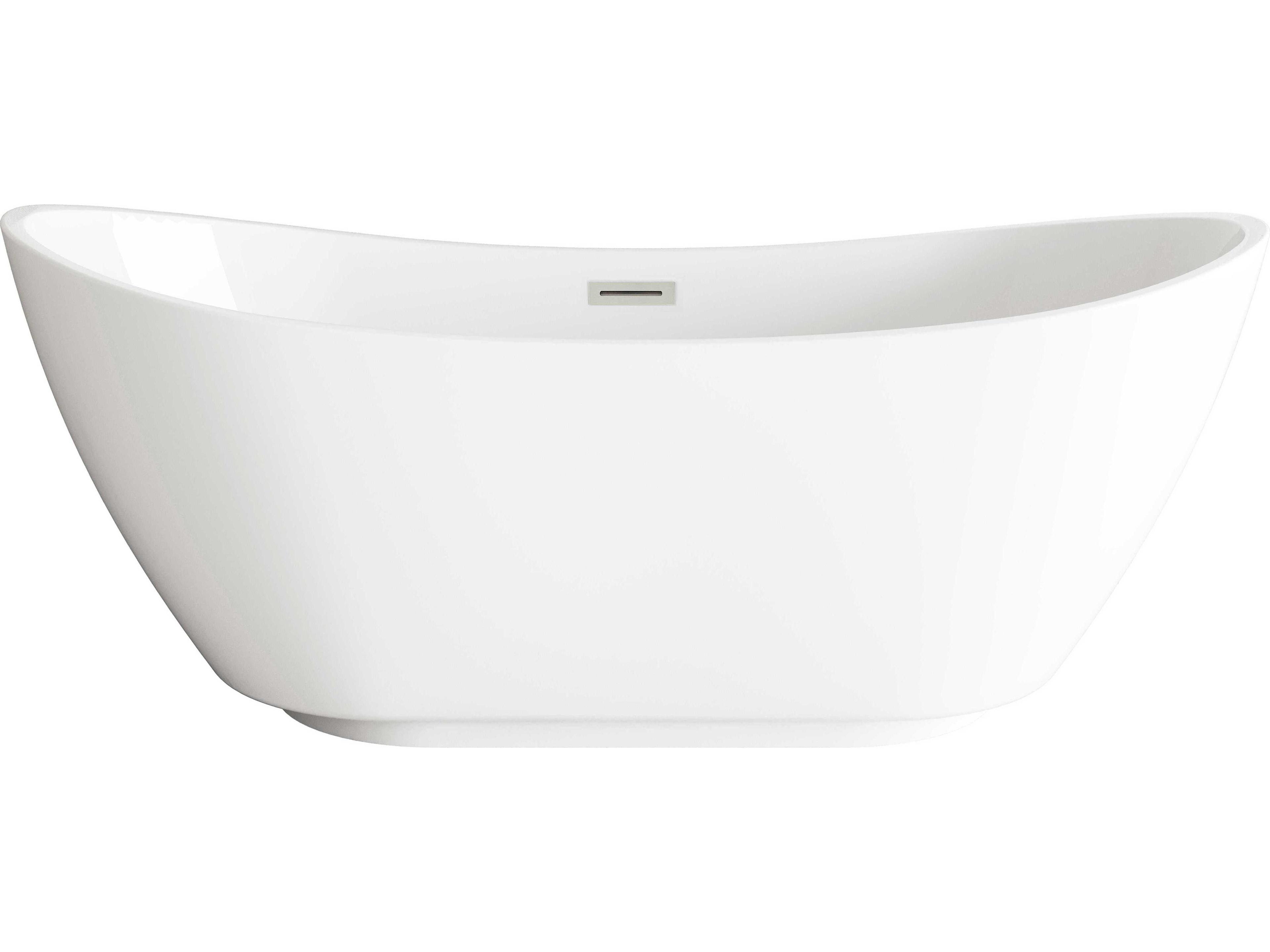 Elegant Lighting Ines Glossy White 62" Bathtub