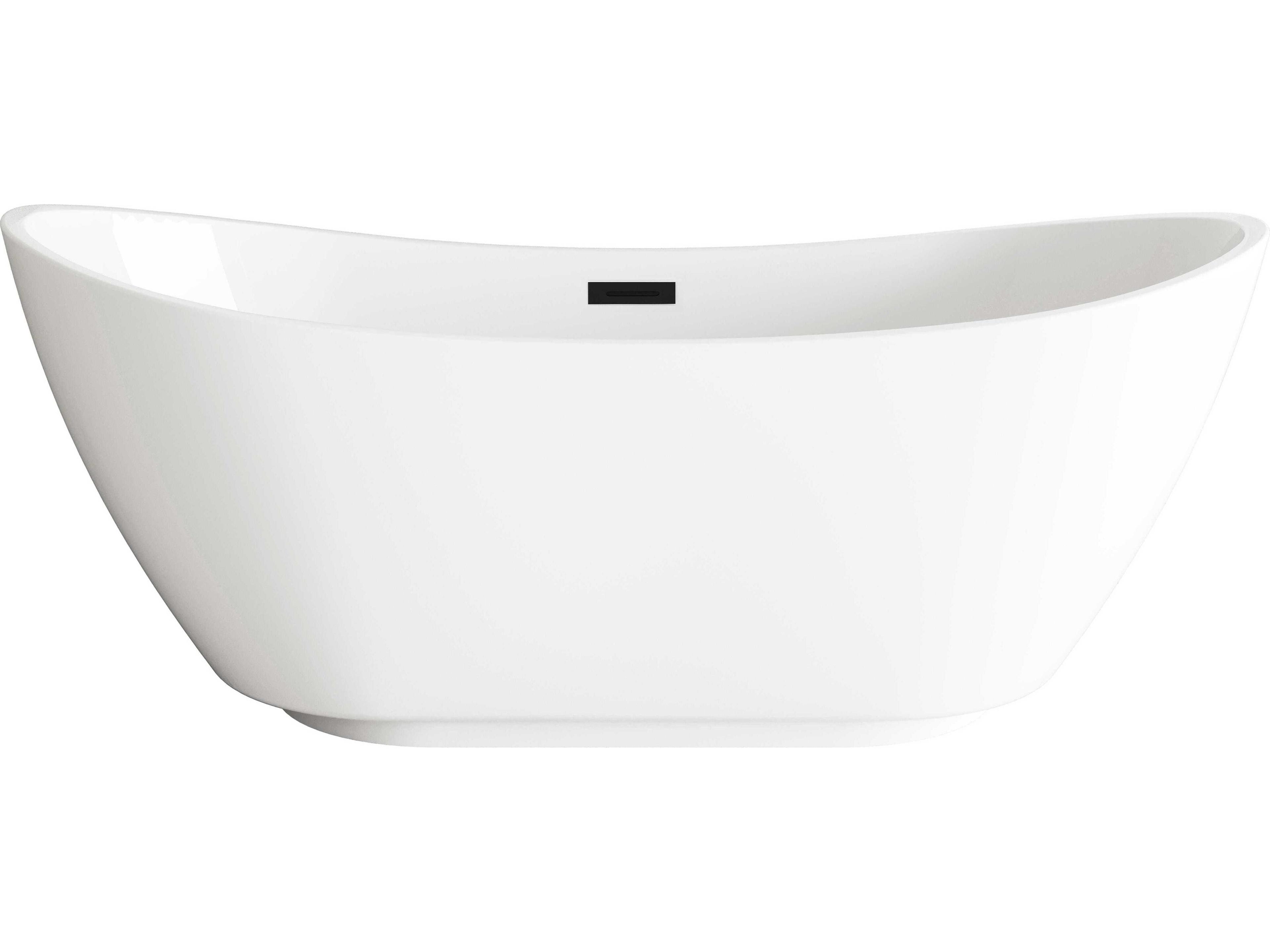 Elegant Lighting Ines Glossy White 62" Bathtub