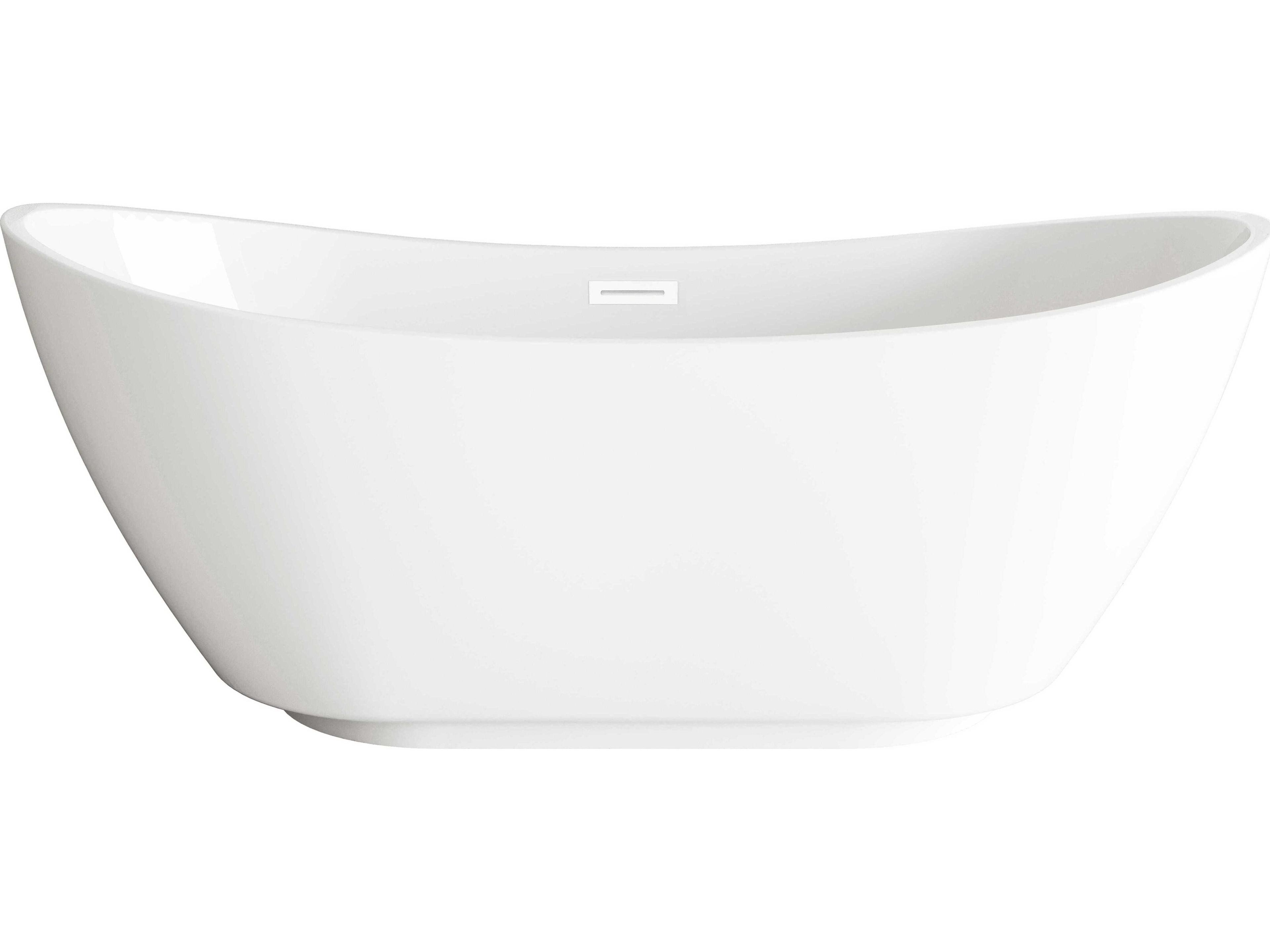 Elegant Lighting Ines Glossy White 62" Bathtub