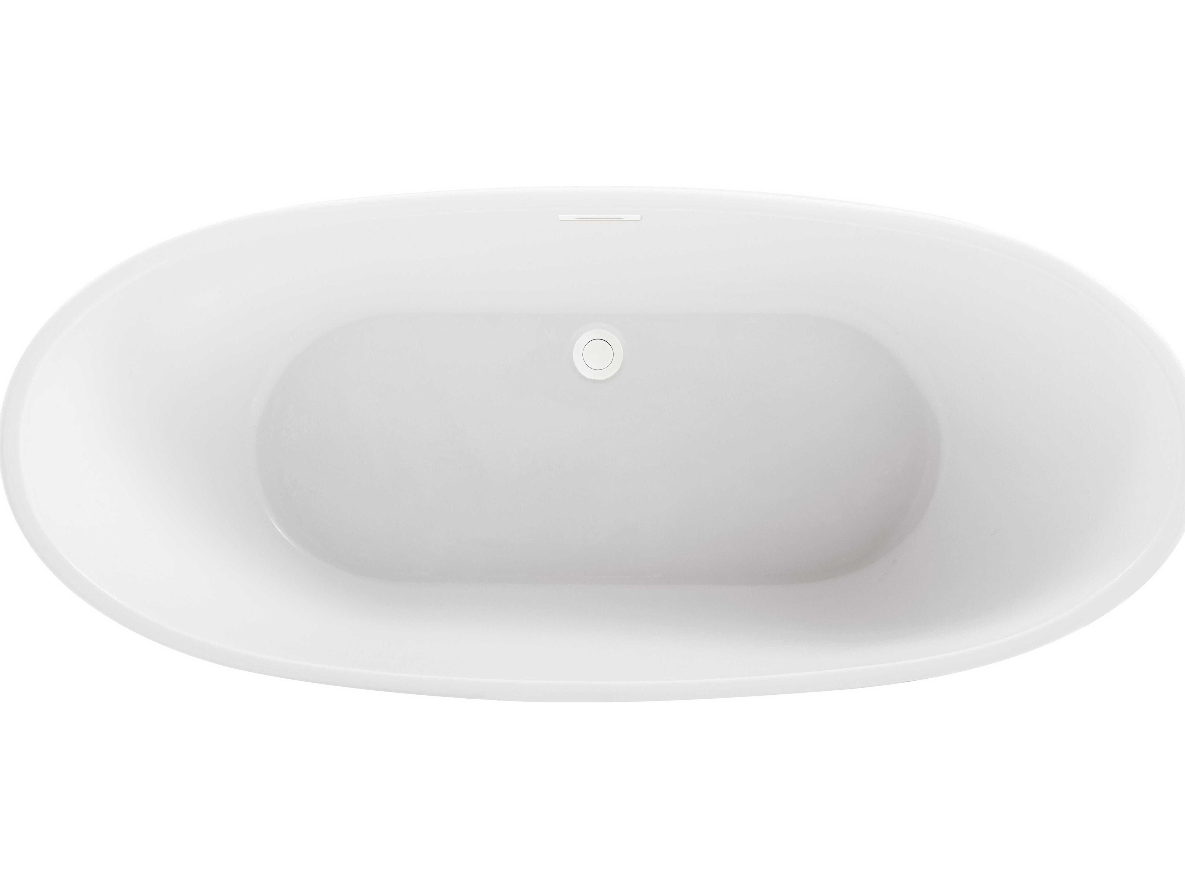Elegant Lighting Ines Glossy White 62" Bathtub