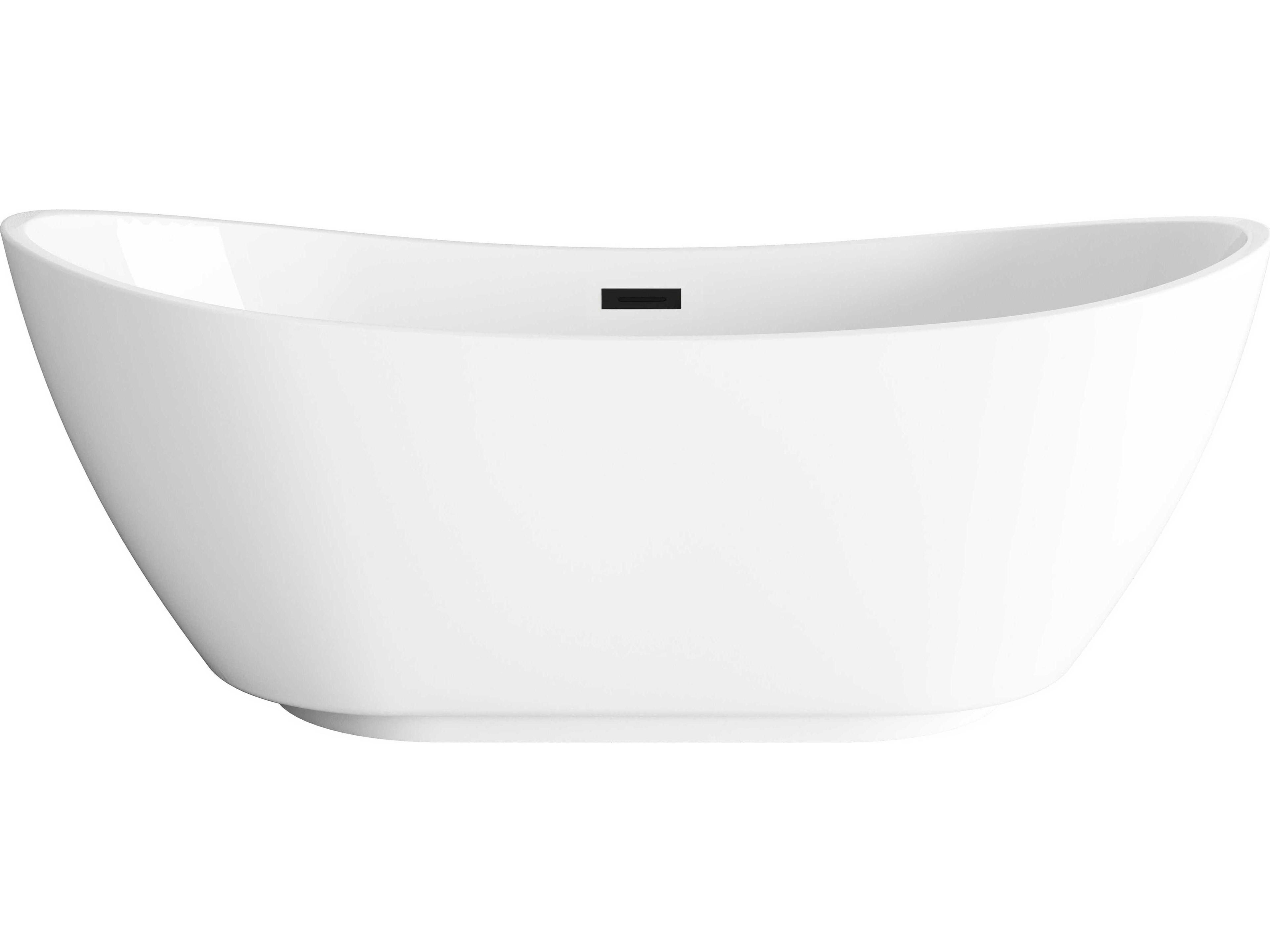 Elegant Lighting Ines Glossy White Soaking Bathtub