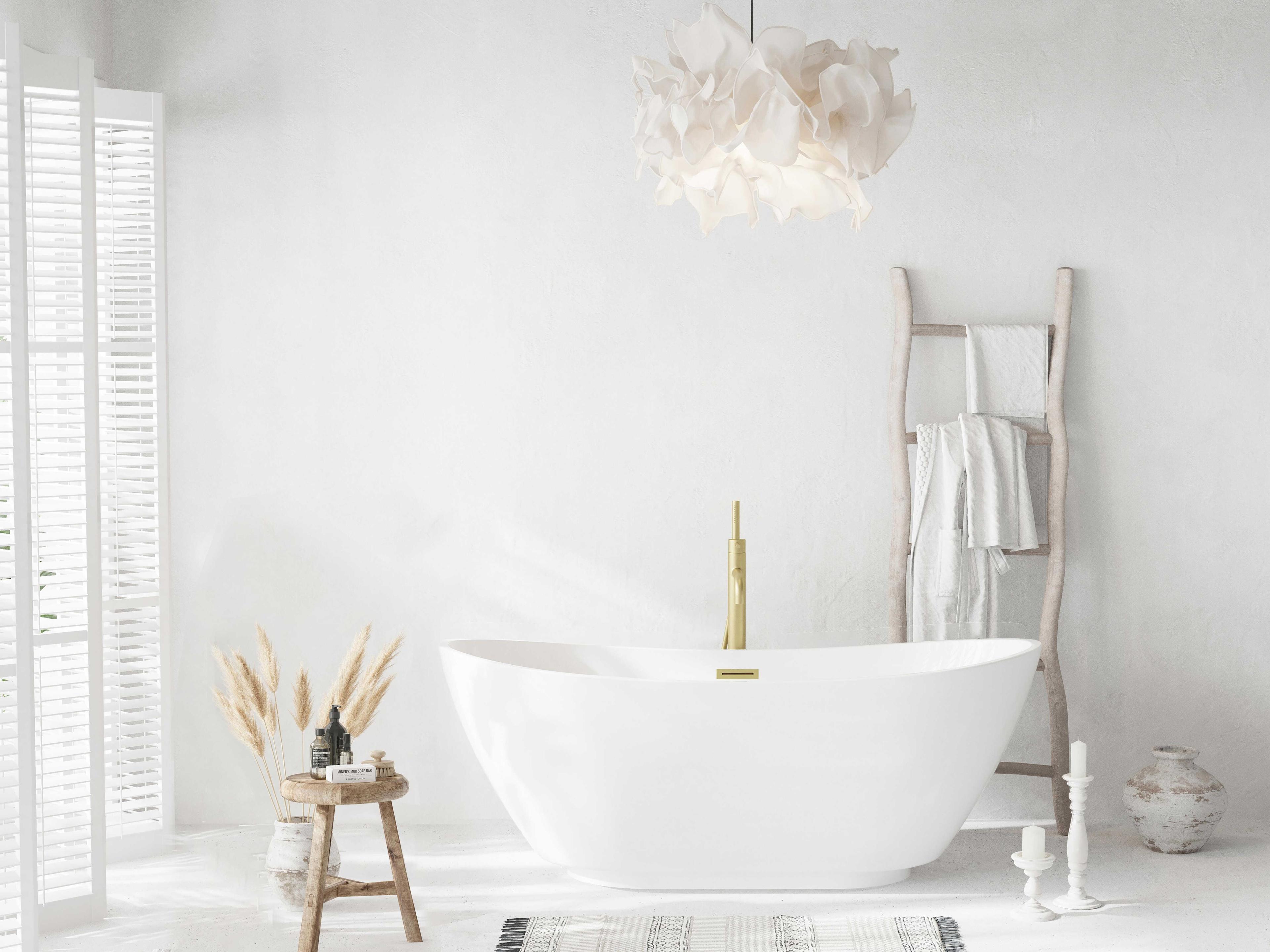 Elegant Lighting Ines Glossy White Soaking Bathtub