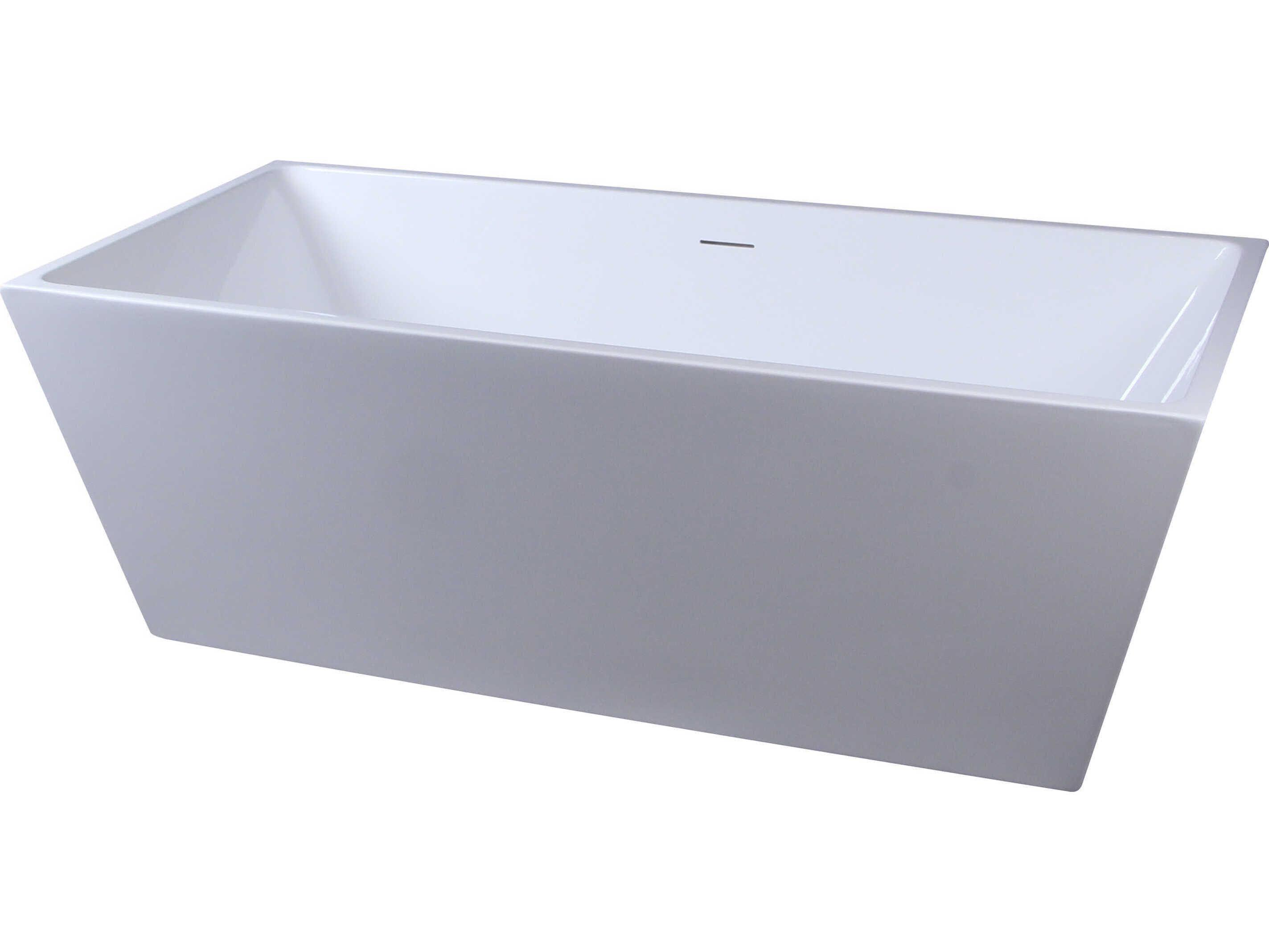 Elegant Lighting Turner 67" Glossy White Soaking Rectangular Bathtub