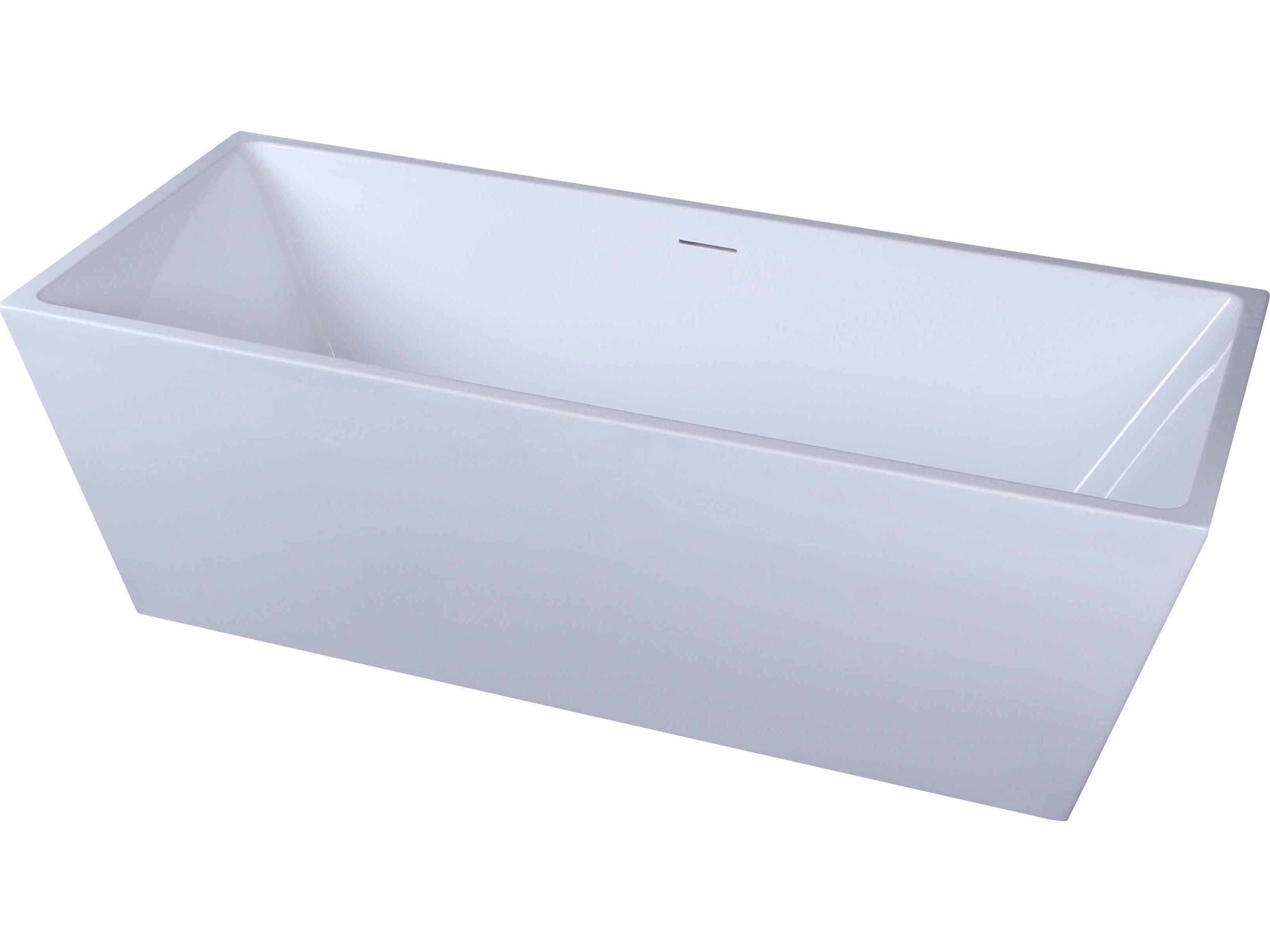 Elegant Lighting Turner 72" Glossy White Soaking Rectangular Bathtub