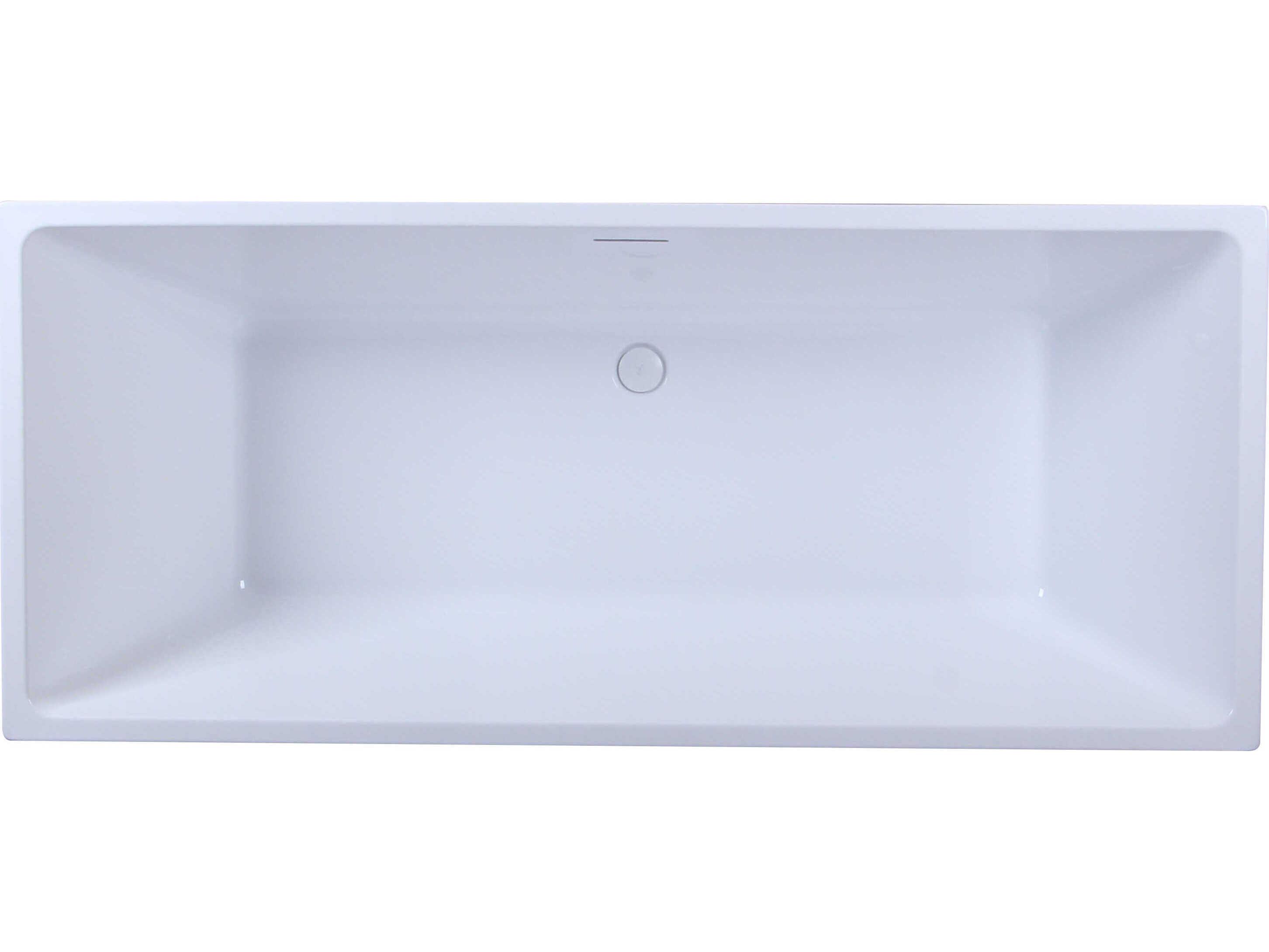 Elegant Lighting Turner 72" Glossy White Soaking Rectangular Bathtub