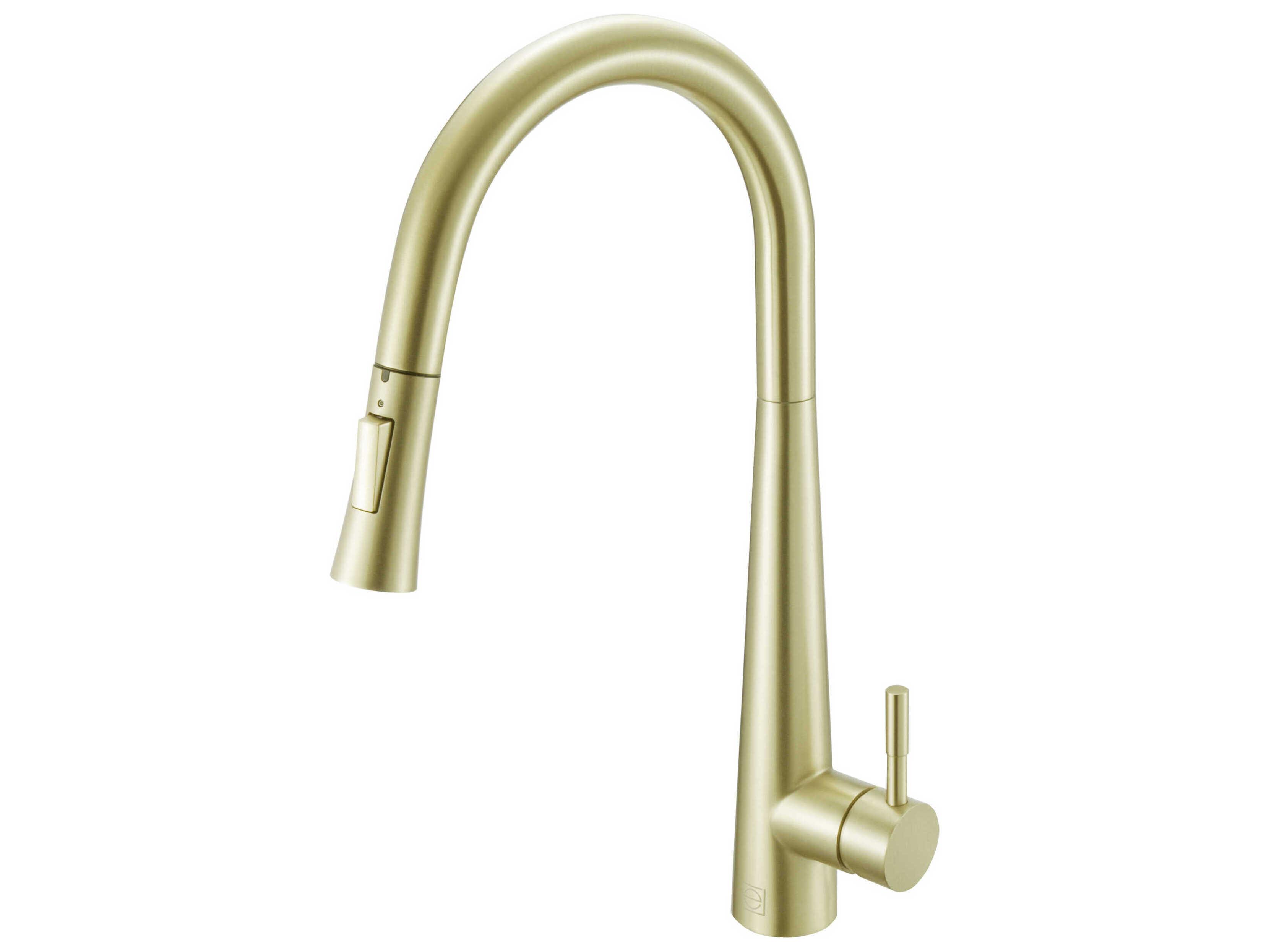 Elegant Lighting Lucas Brushed Gold Pull Down Sprayer Kitchen Faucet