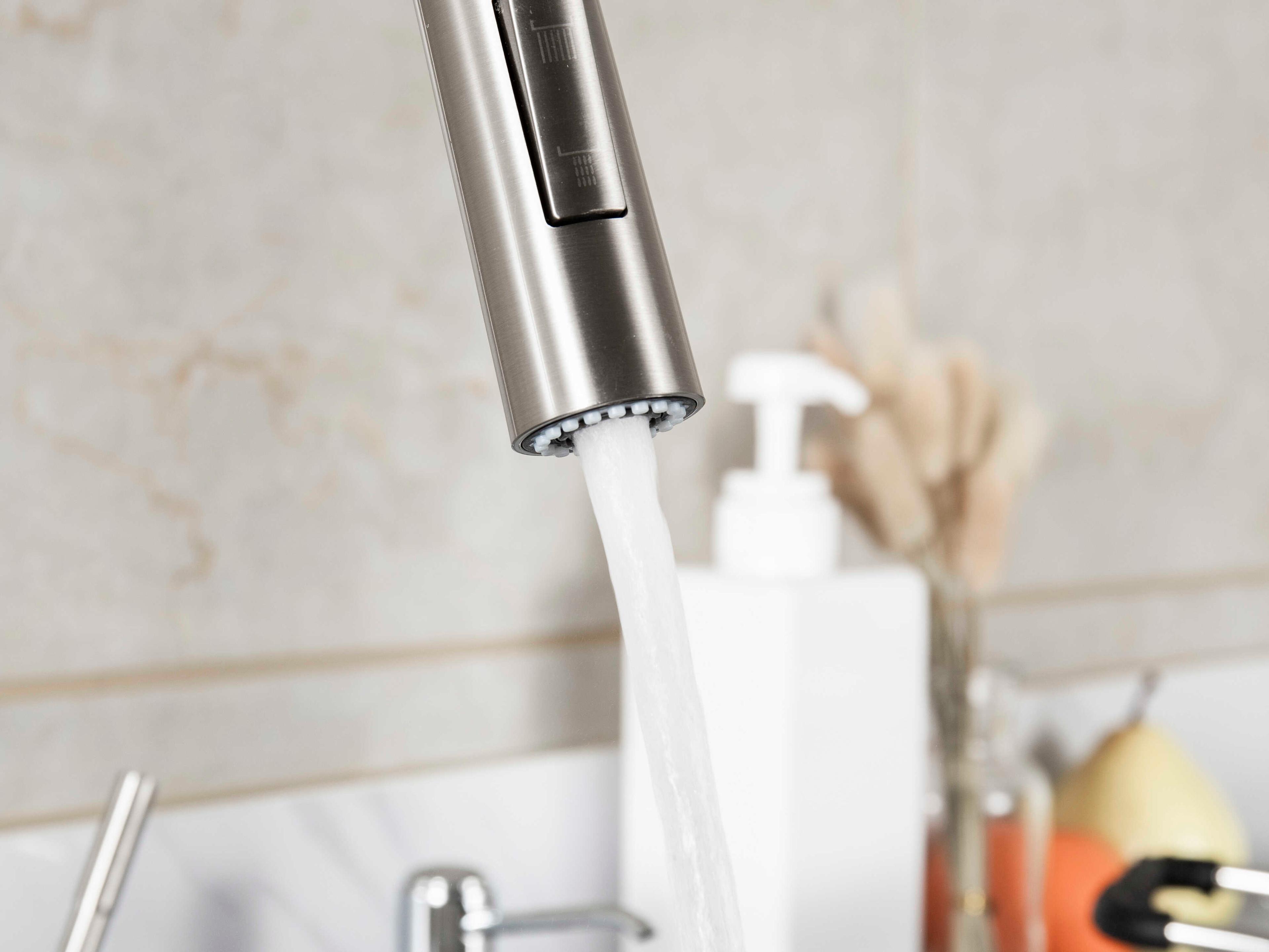 Elegant Lighting Jack Brushed Nickel Pull Down Sprayer Kitchen Faucet