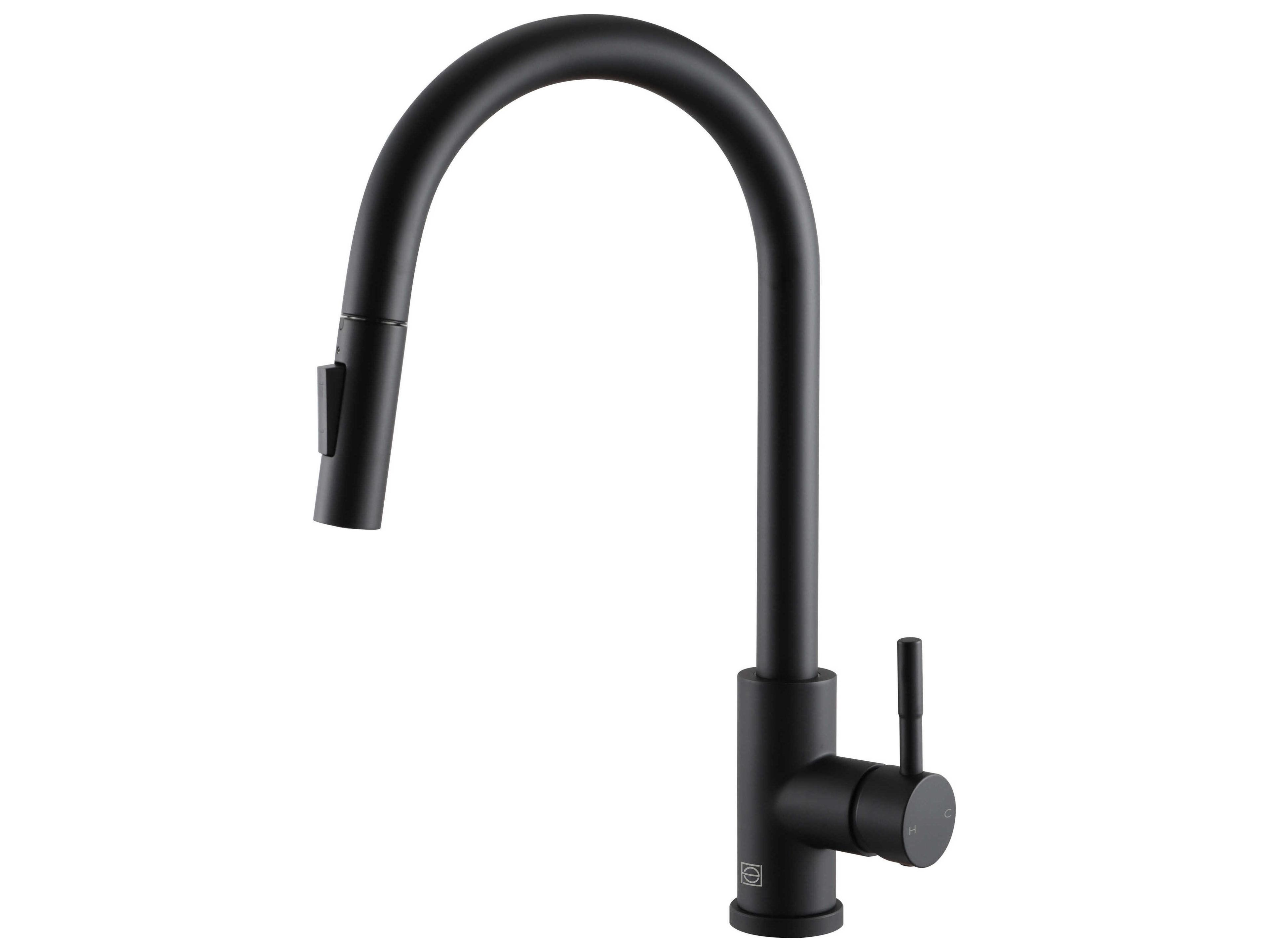 Elegant Lighting Luca Matte Black Pull Down Sprayer Kitchen Faucet