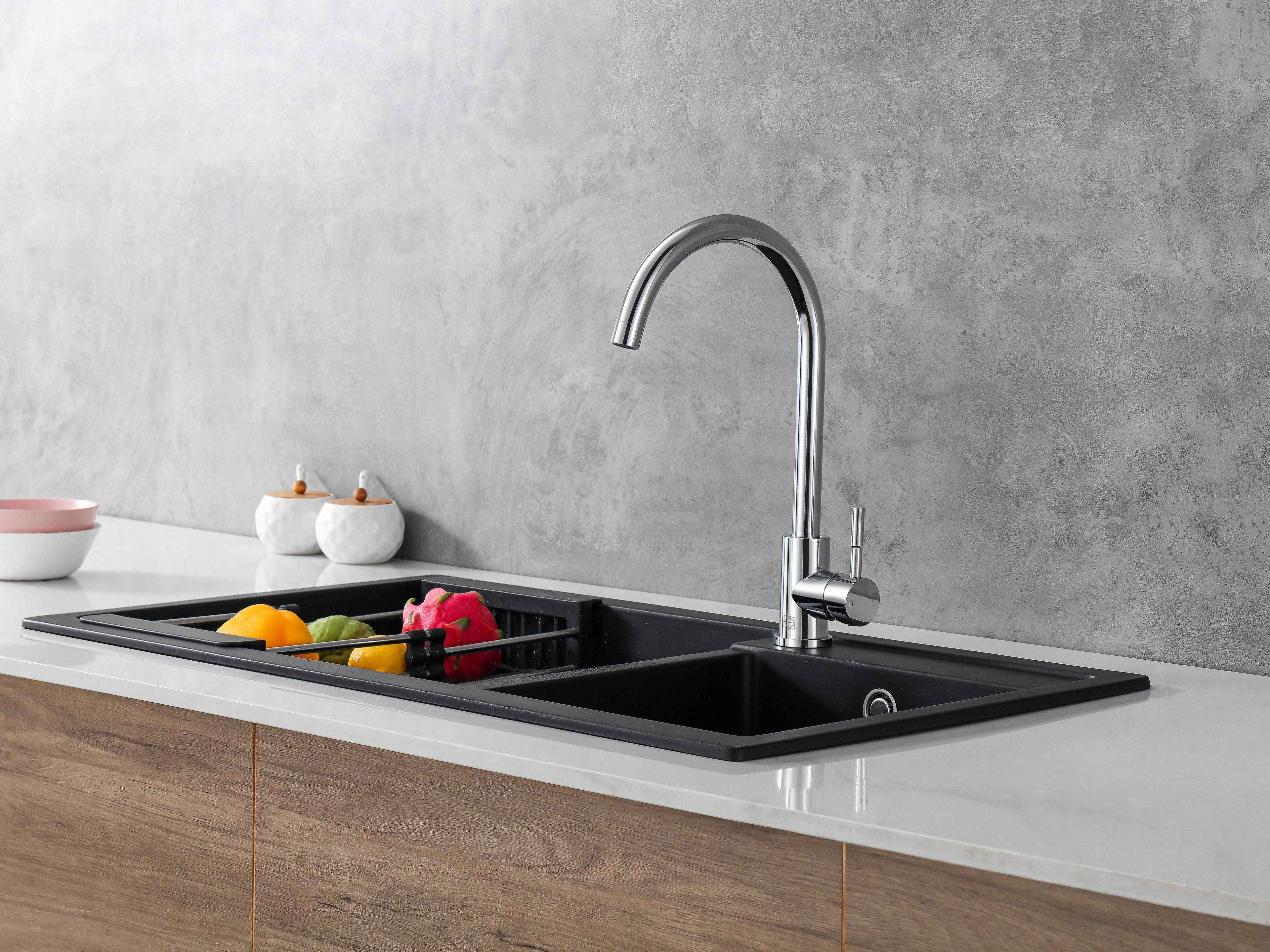 Elegant Lighting Finn Chrome Kitchen Faucet