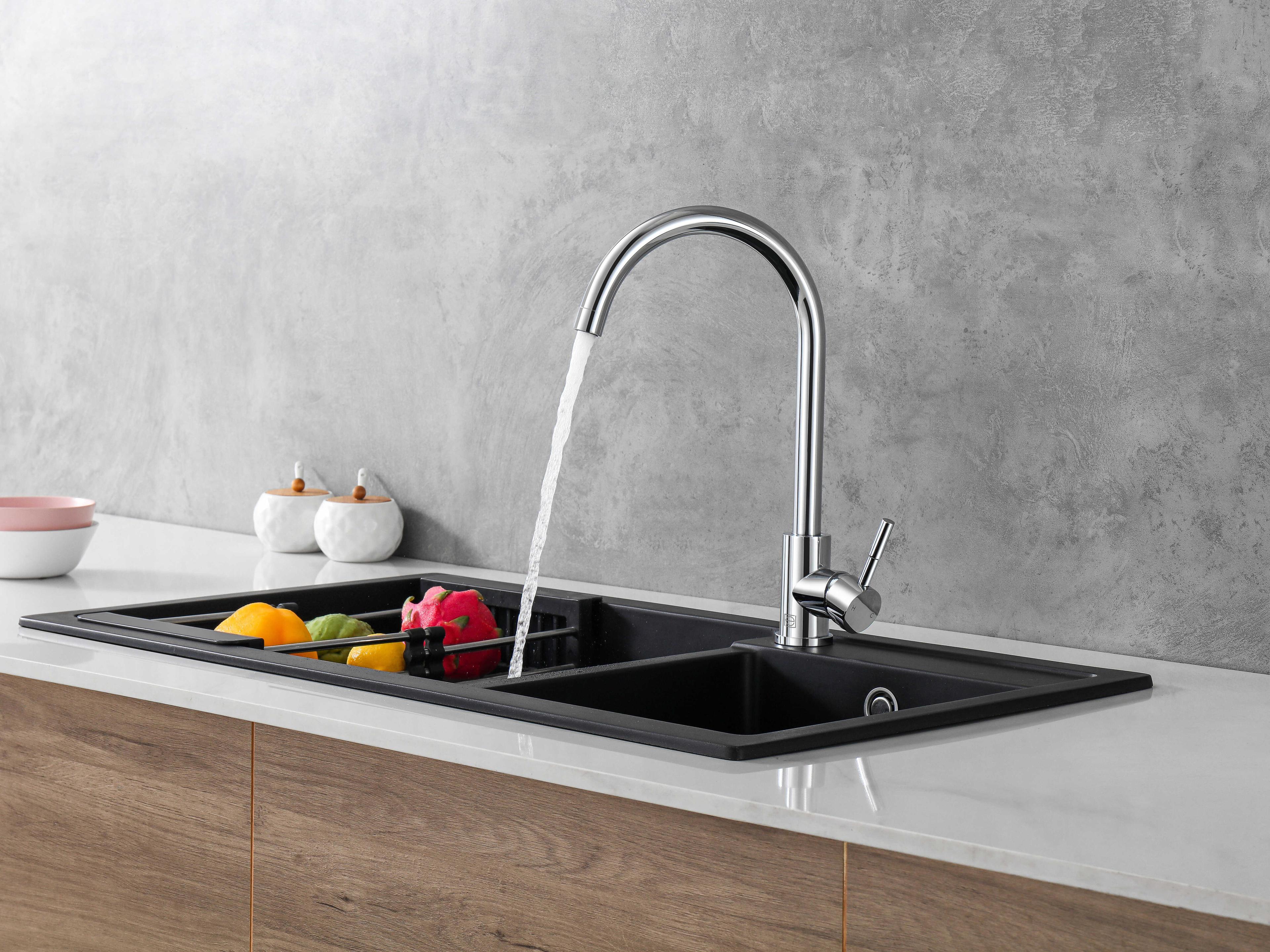 Elegant Lighting Finn Chrome Kitchen Faucet