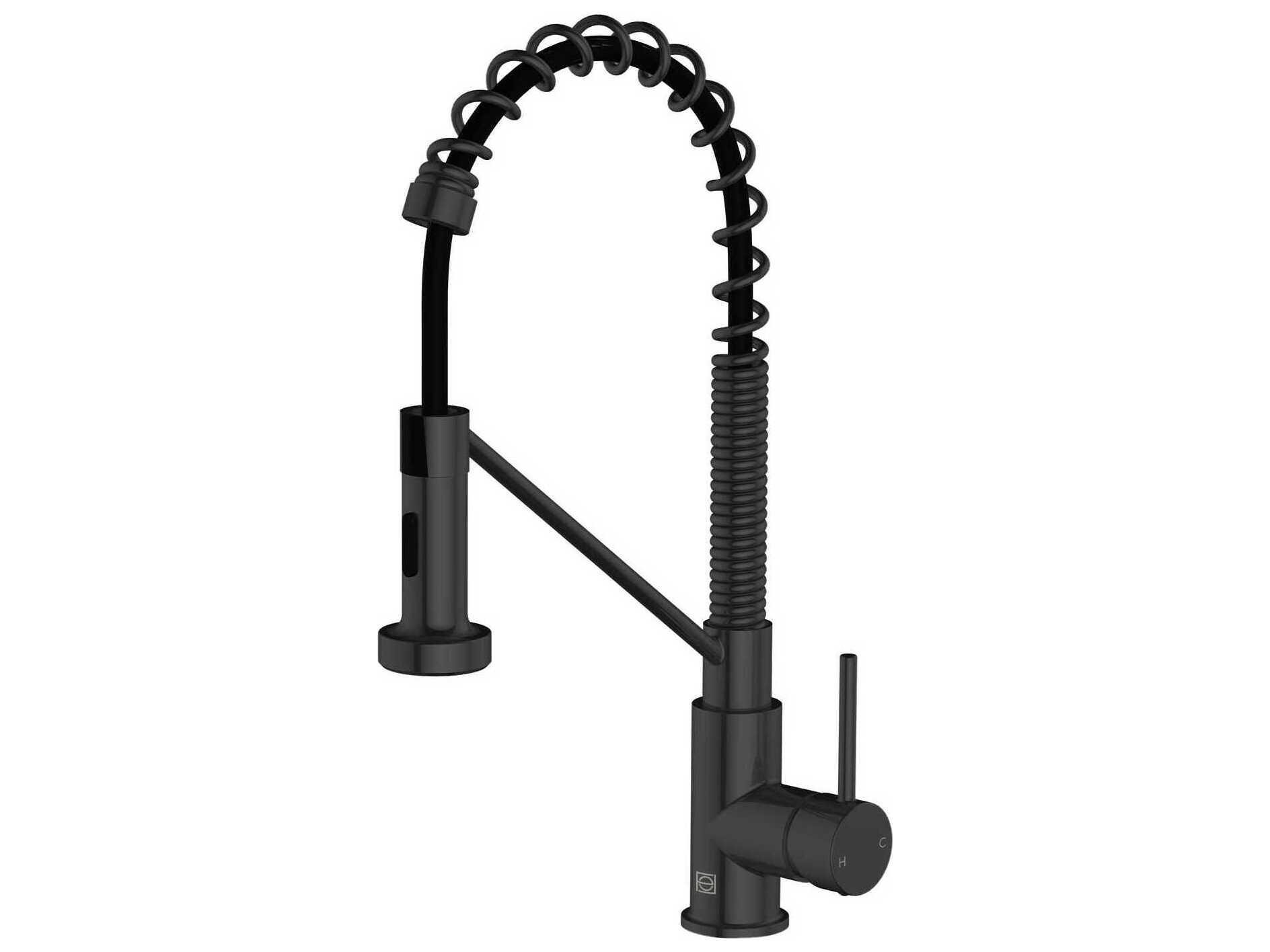 Elegant Lighting Yara Matte Black Pull Down Sprayer Kitchen Faucet