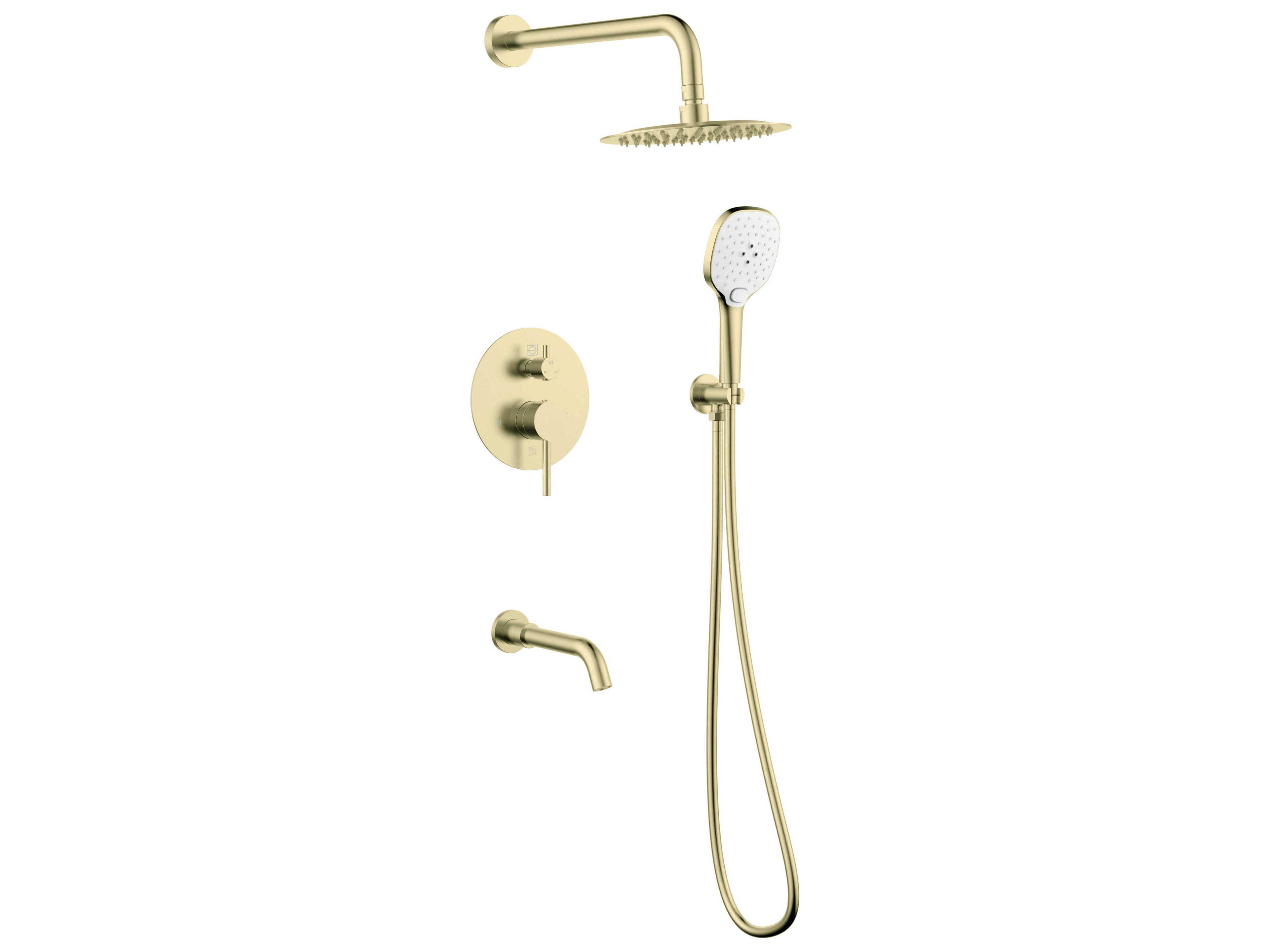 Elegant Lighting George Brushed Gold Shower and Tub Faucet