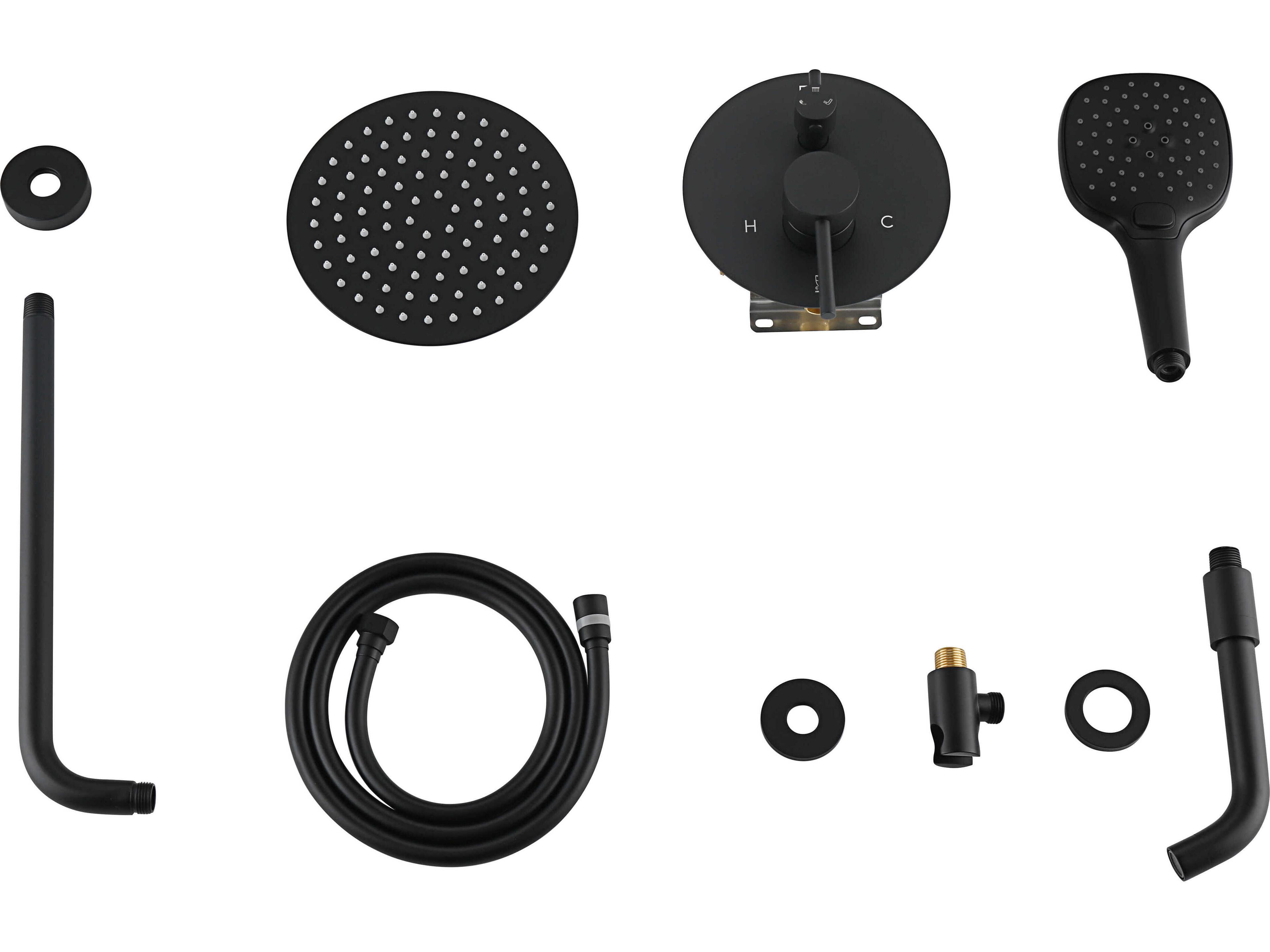 Elegant Lighting George Matte Black Shower and Tub Faucet