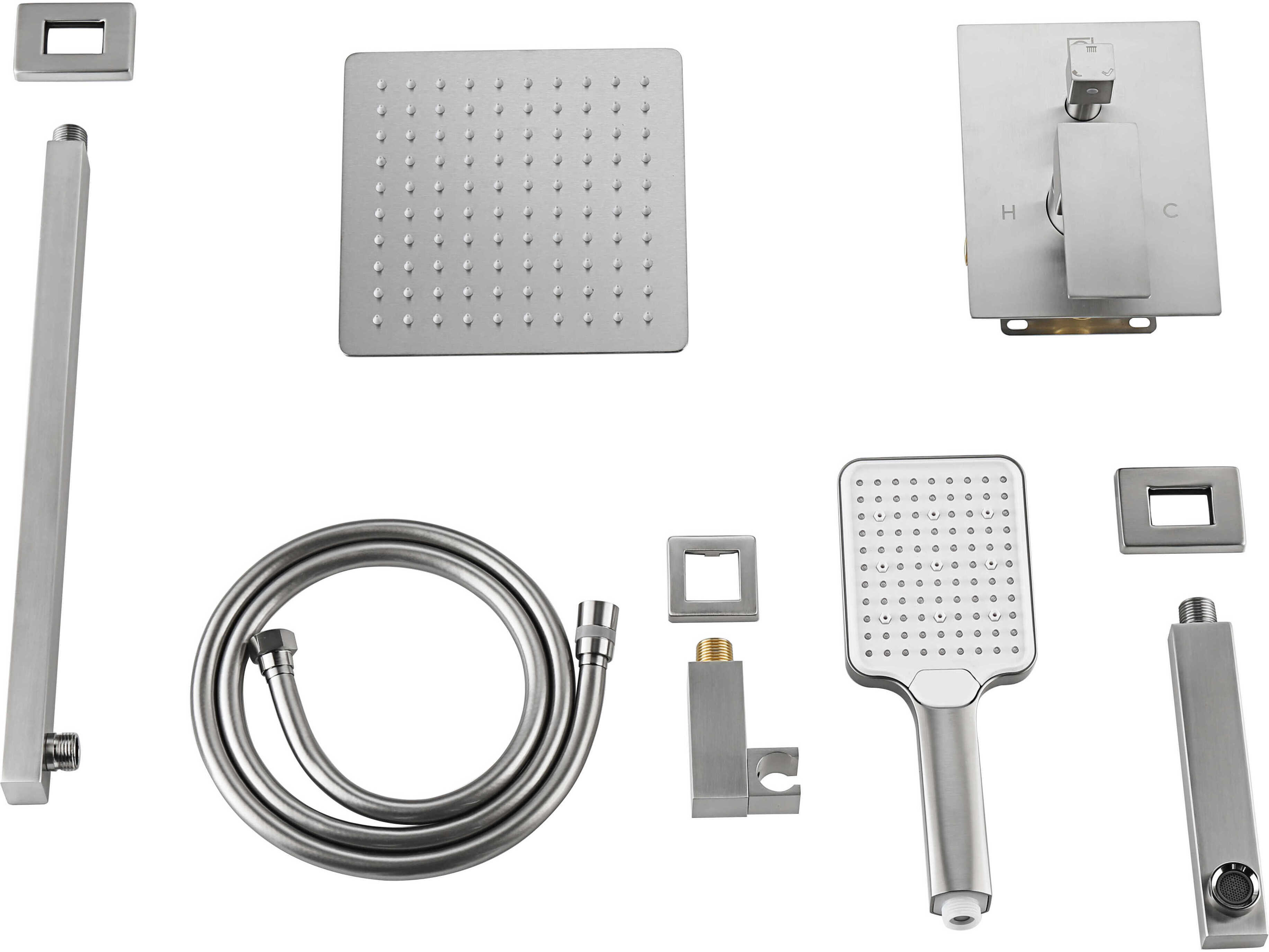 Elegant Lighting Petar Brushed Nickel Shower and Tub Faucet